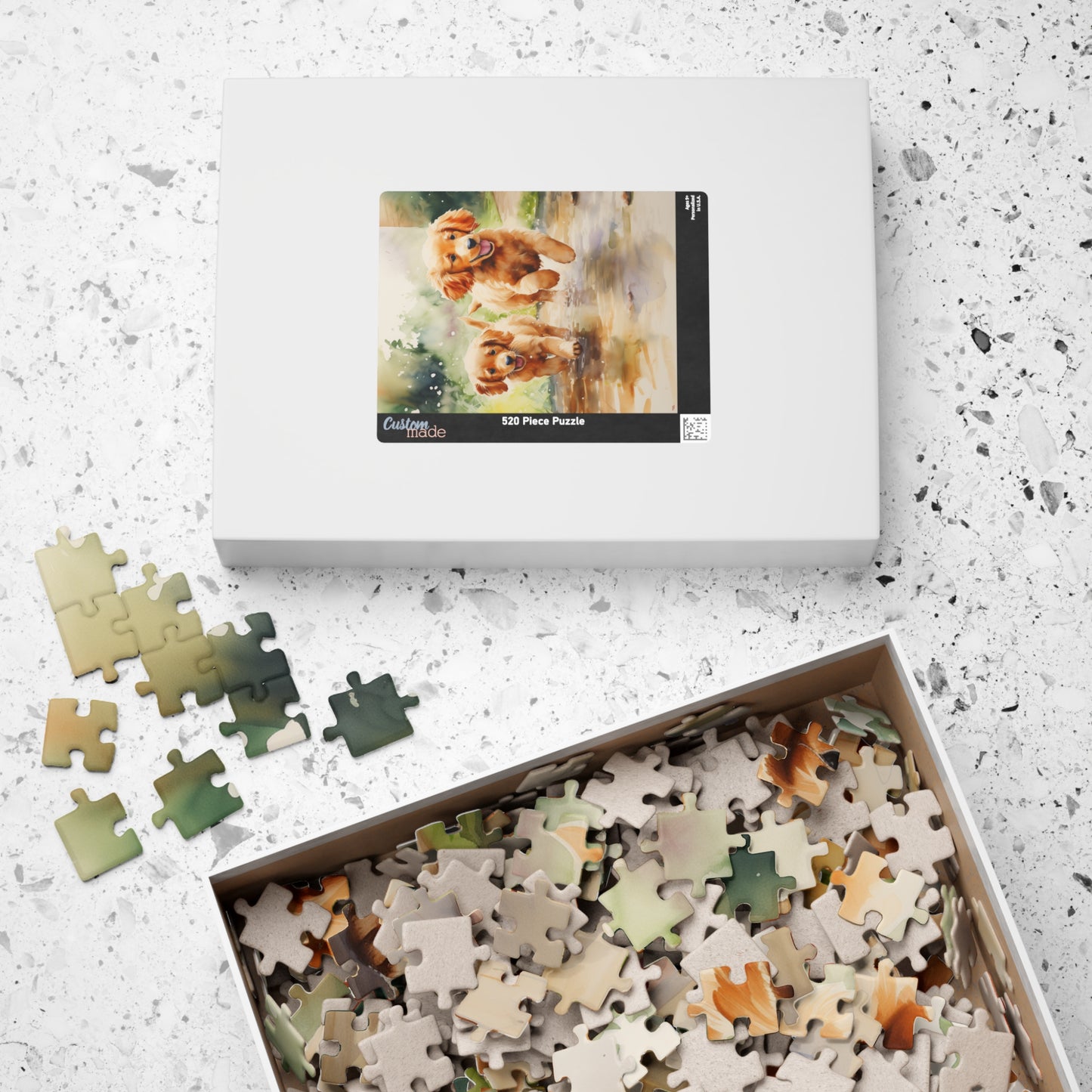 Golden Retriever Puppies Jigsaw Puzzle — (110/252/520/1014-Piece Options)