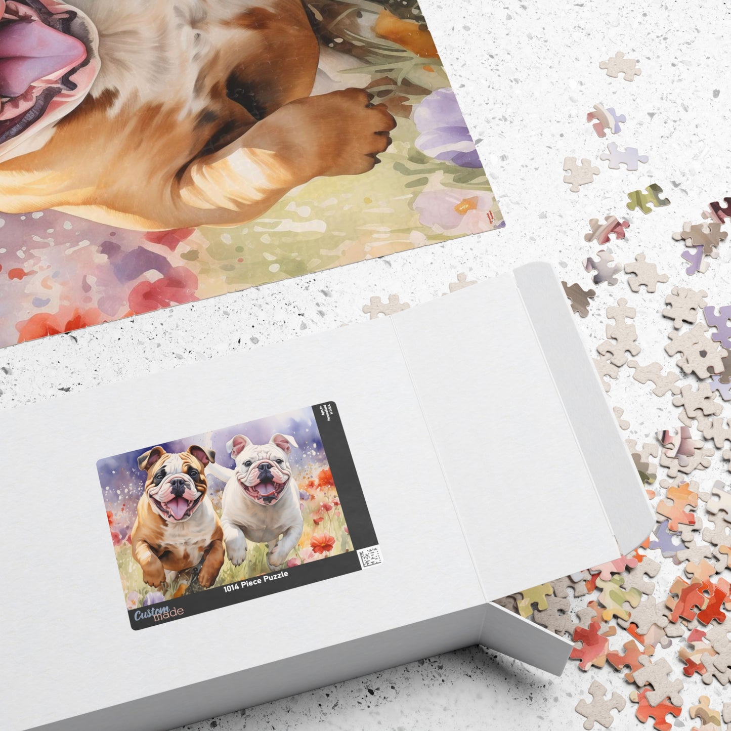 Wildflower Field Running Bulldogs Puzzle — 520/1014-Piece Jigsaw