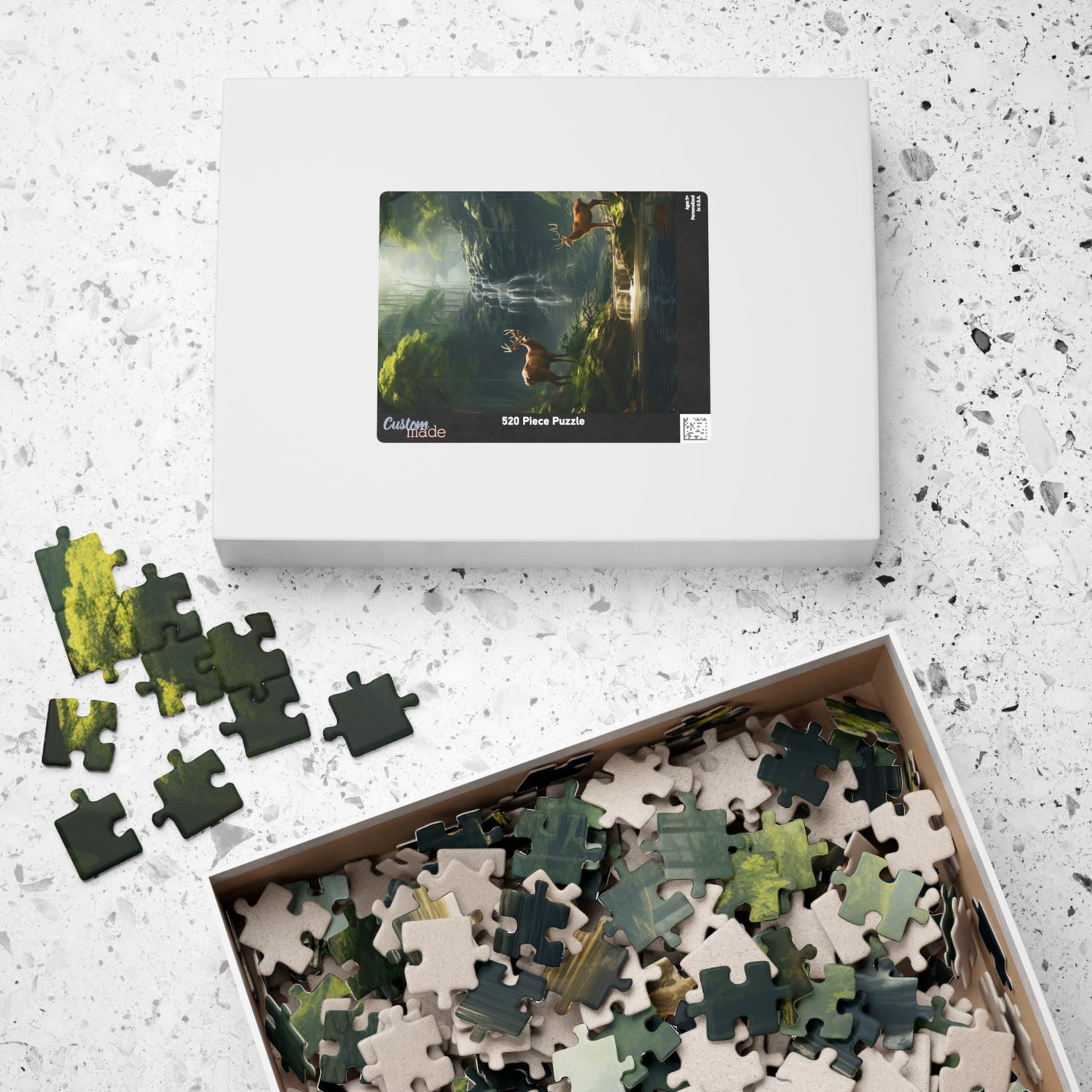 Deer in the Woods Puzzle — 500 & 1014-Piece Scenic Jigsaw