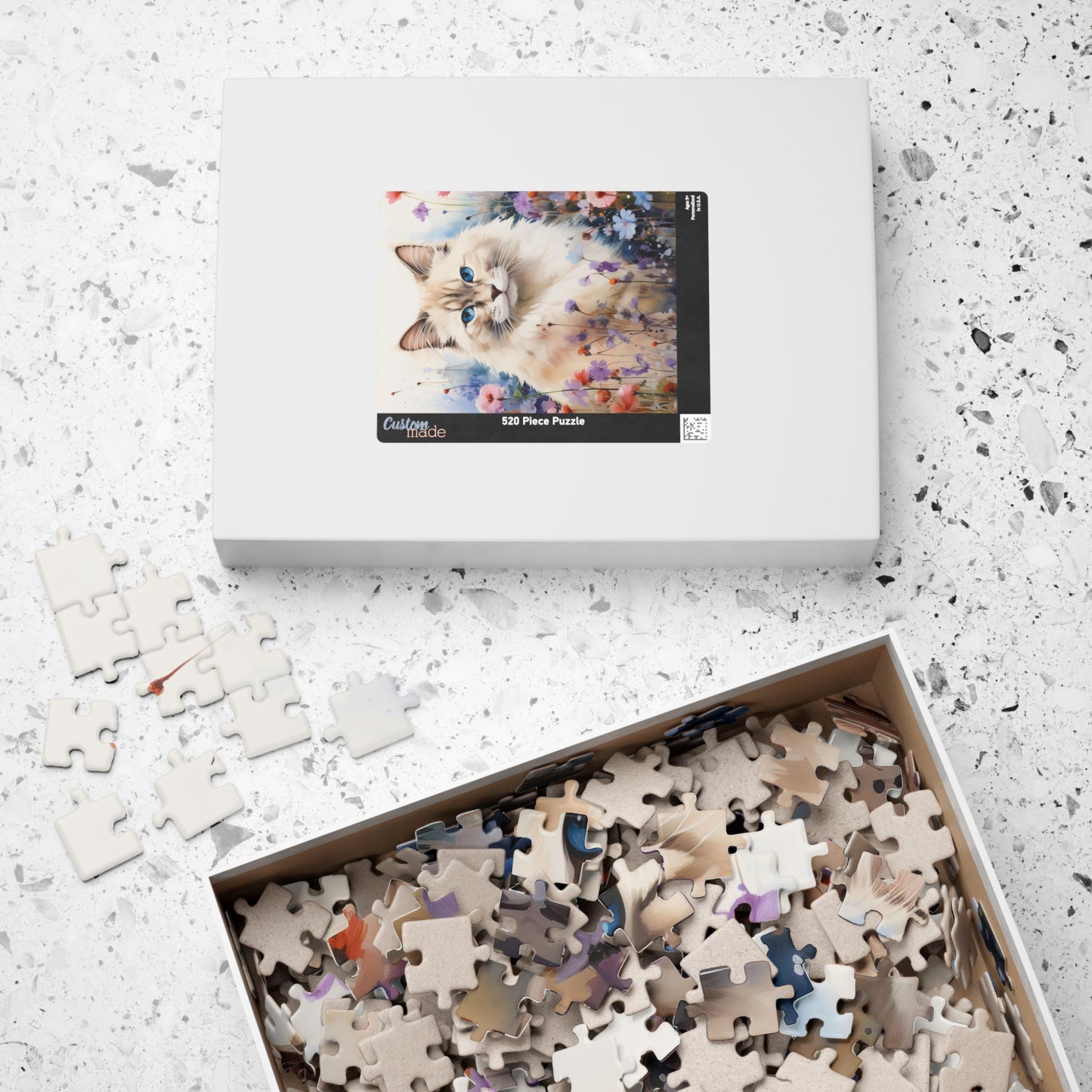 Ragdoll Cat in Wildflowers Puzzle — 110/252/520/1014‑Piece Jigsaw