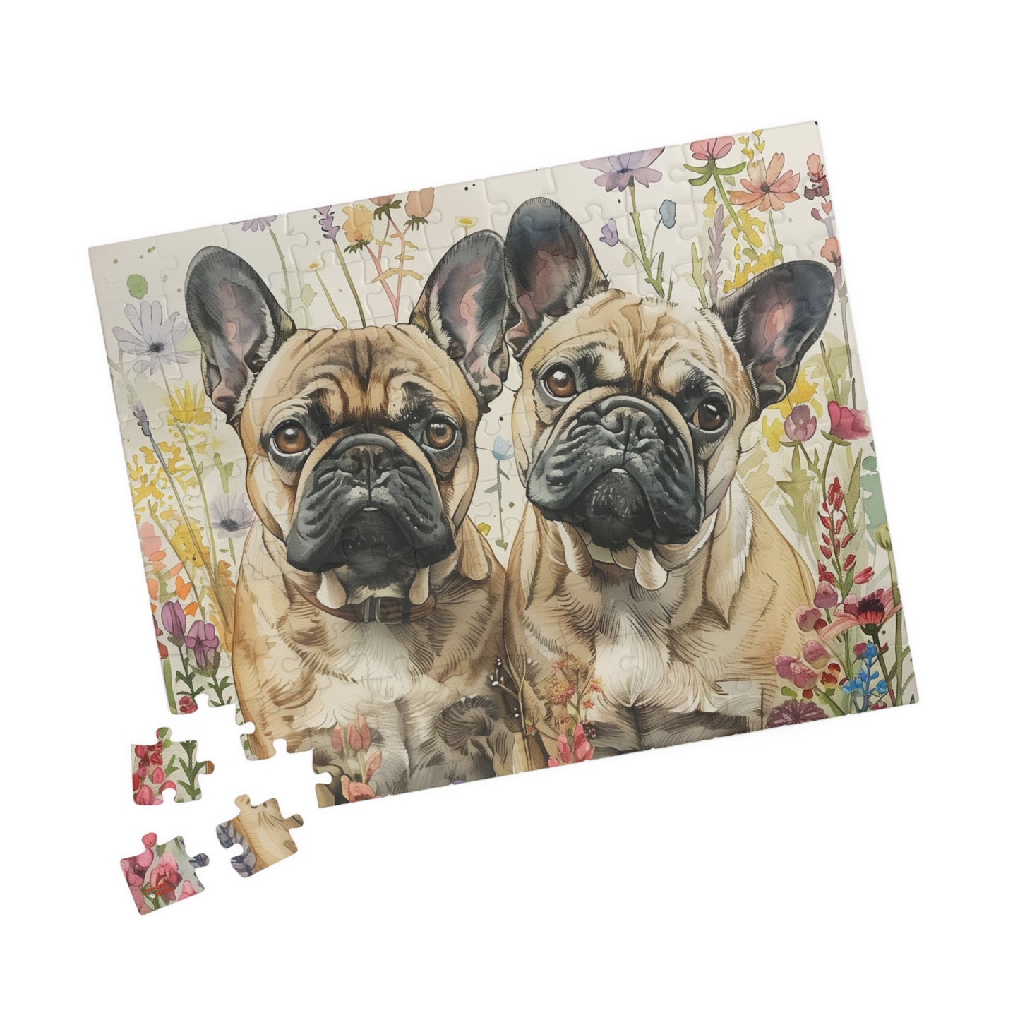 French Bulldog Wildflowers Puzzle — 110/252/520/1014-Piece Dog Jigsaw