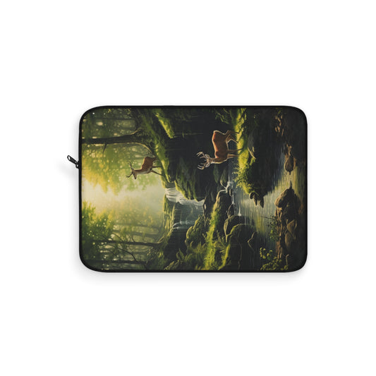 Forest Two Bucks Laptop Sleeve — Woodland Deer Design