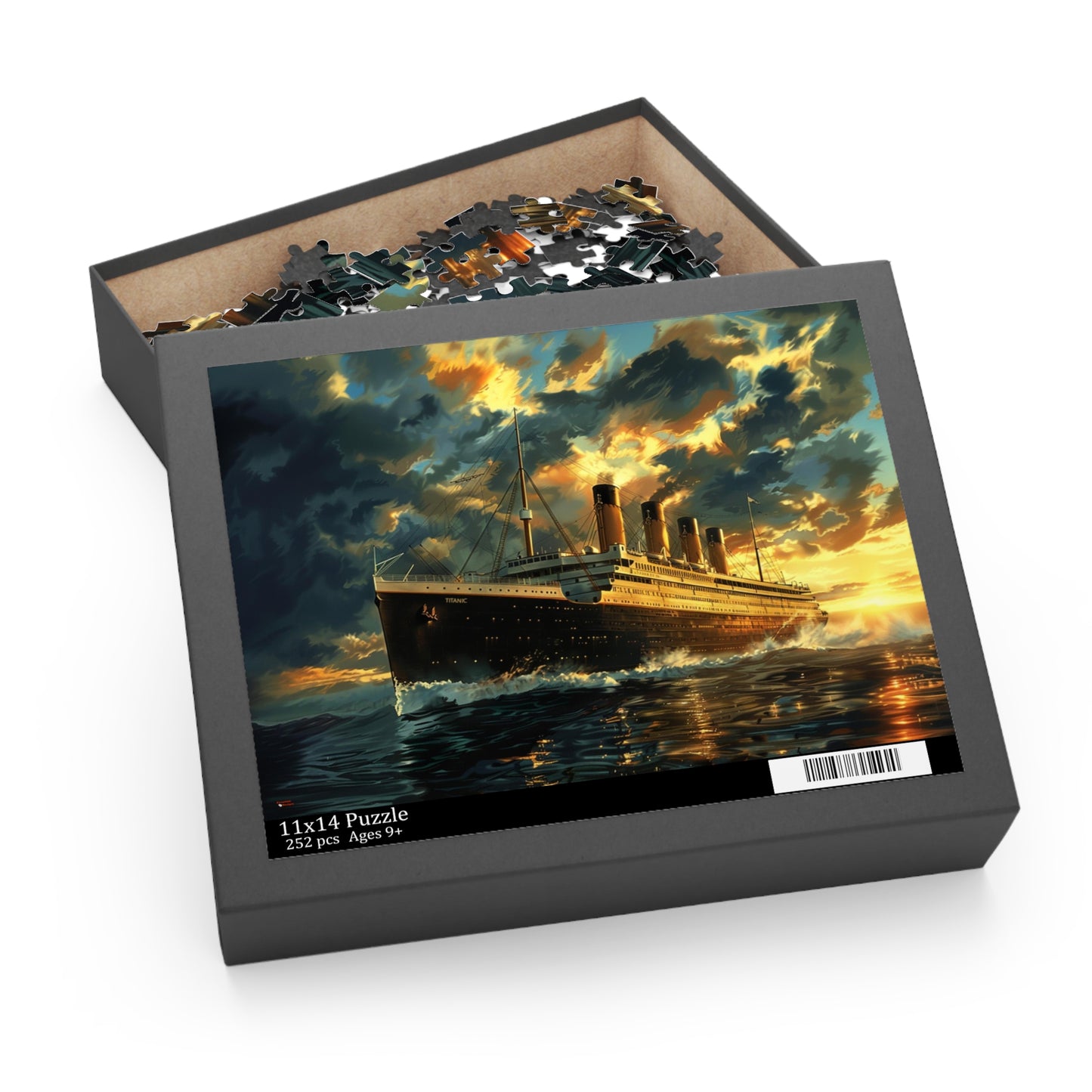 Titanic Puzzle, 3 Sizes to Choose From, 120 to 500 Pieces, Gorgeous Image of the Ship at Sunrise