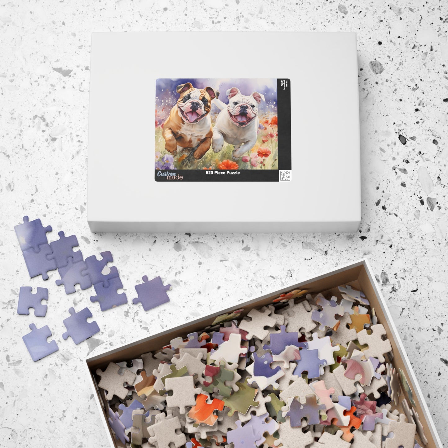 Wildflower Field Running Bulldogs Puzzle — 520/1014-Piece Jigsaw
