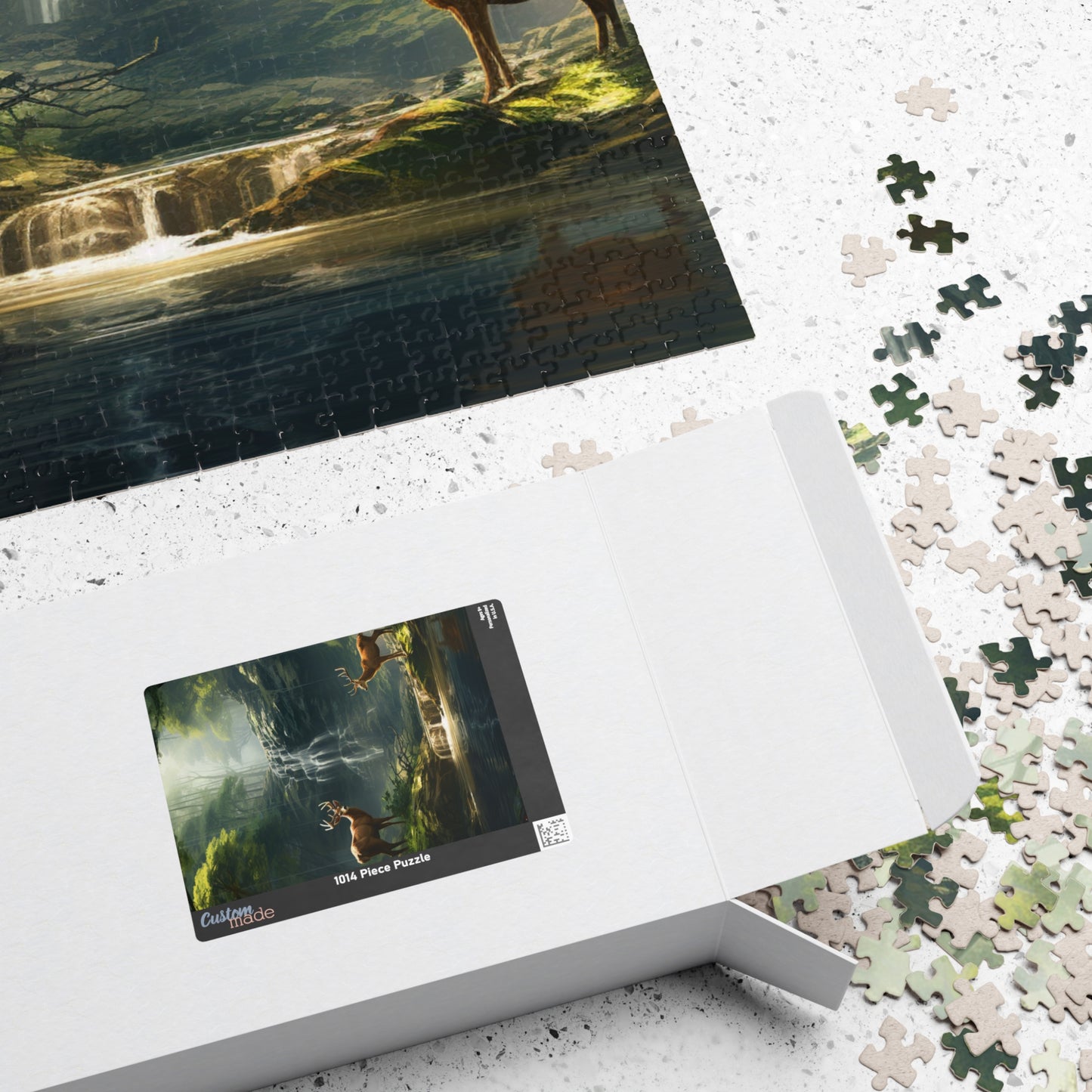 Deer in the Woods Puzzle — 500 & 1014-Piece Scenic Jigsaw