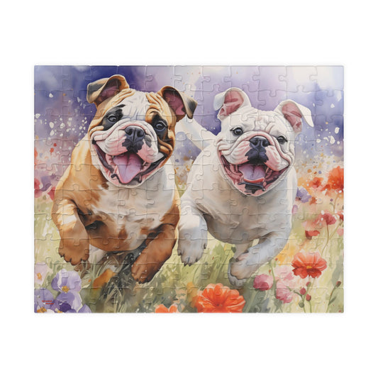 Wildflower Field Running Bulldogs Puzzle — 520/1014-Piece Jigsaw