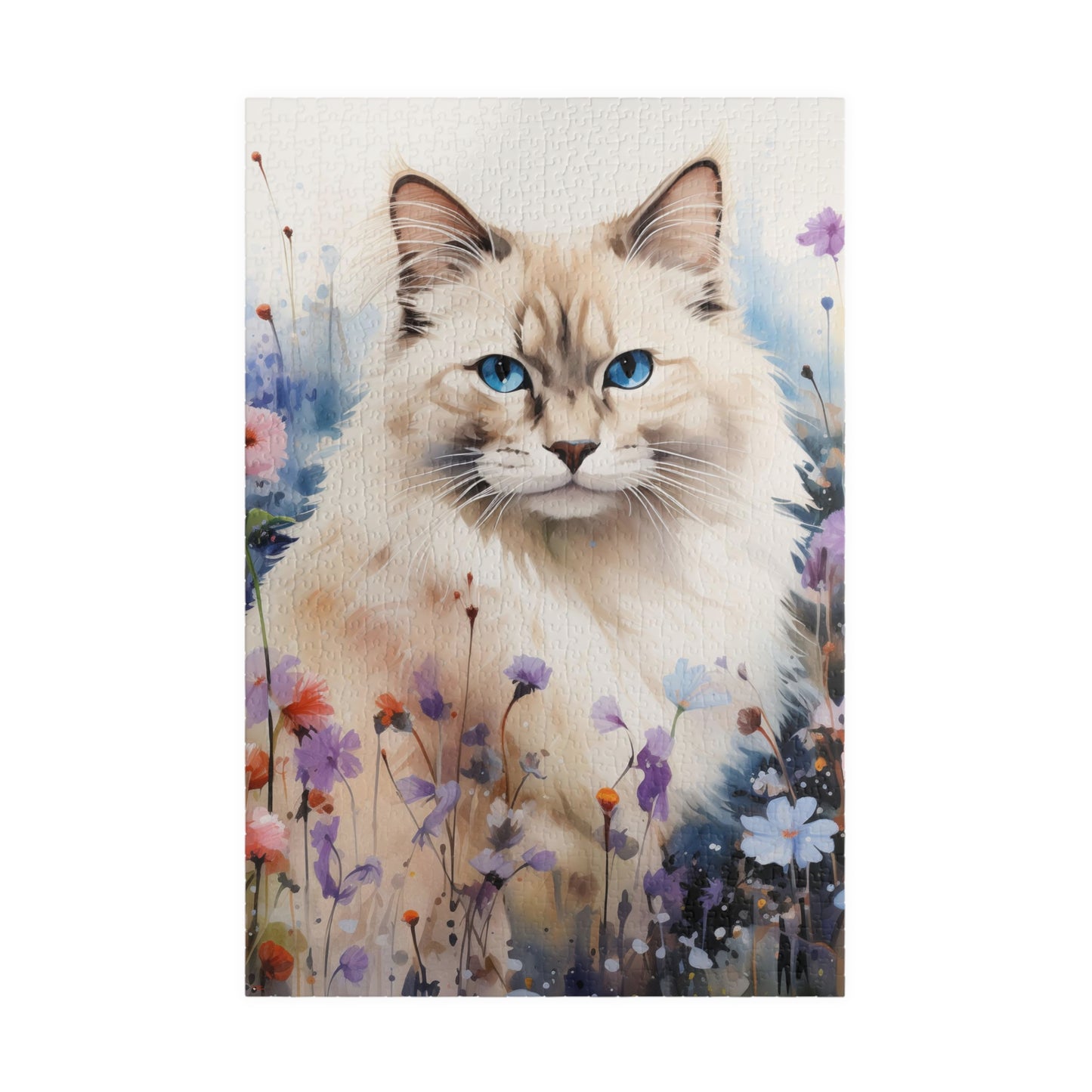 Ragdoll Cat in Wildflowers Puzzle — 110/252/520/1014‑Piece Jigsaw