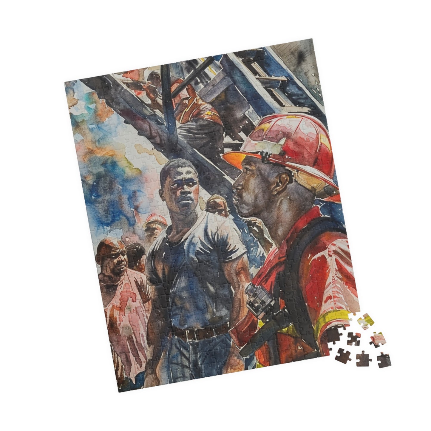 African American Firefighter Puzzle #2 (110, 252, 520, 1014-piece) America's Bravest Jig Saw 1000 500 Tabletop Games Black Firemen Fireman