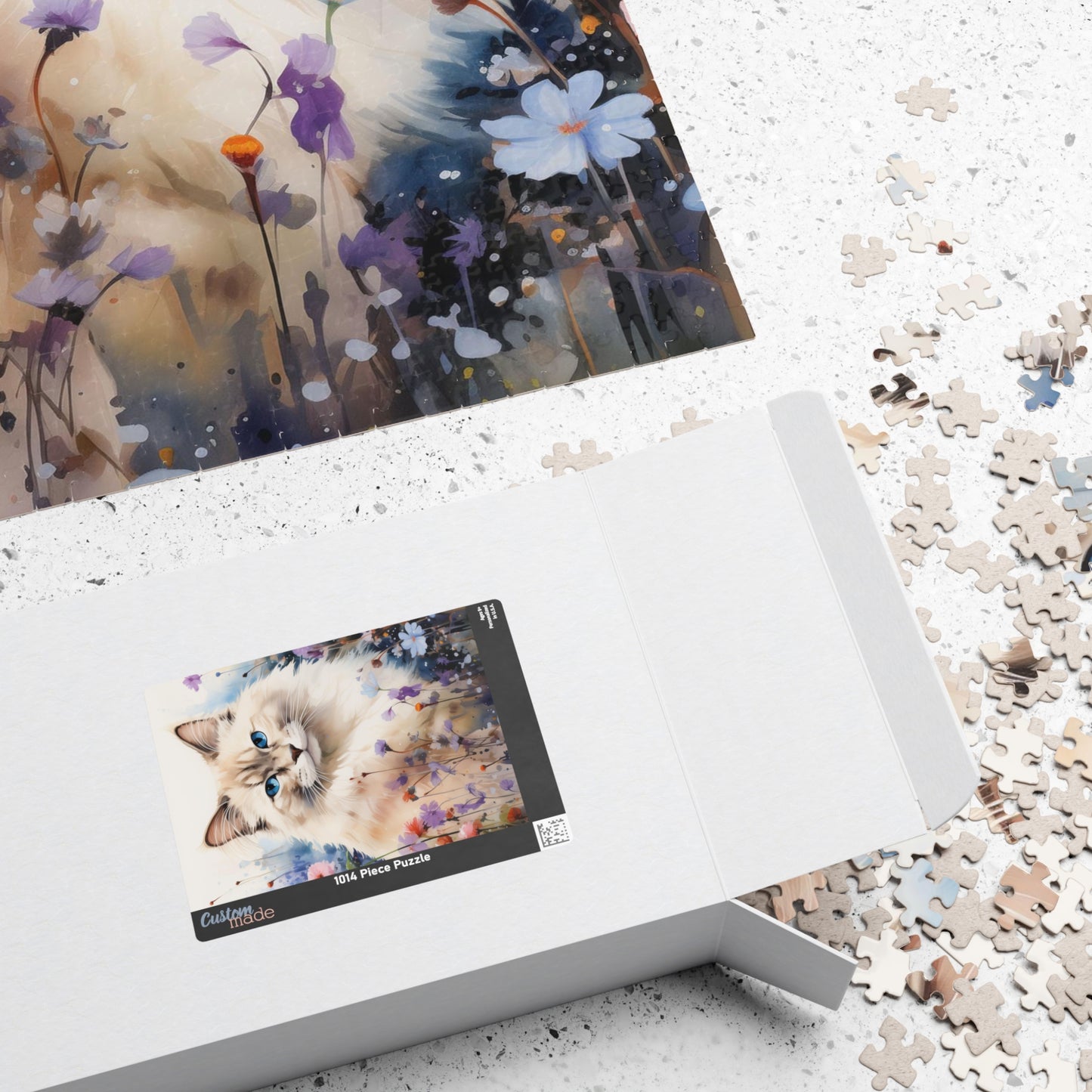 Ragdoll Cat in Wildflowers Puzzle — 110/252/520/1014‑Piece Jigsaw