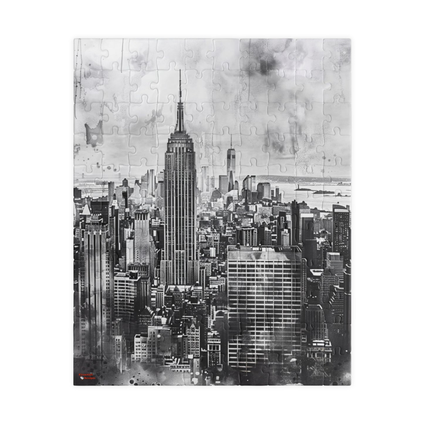 New York City Jigsaw Puzzles, 110/252/520/1014 Pieces, Watercolor Style, Monochrome, 100% Chipboard, Glossy Laminated, Ages 9+