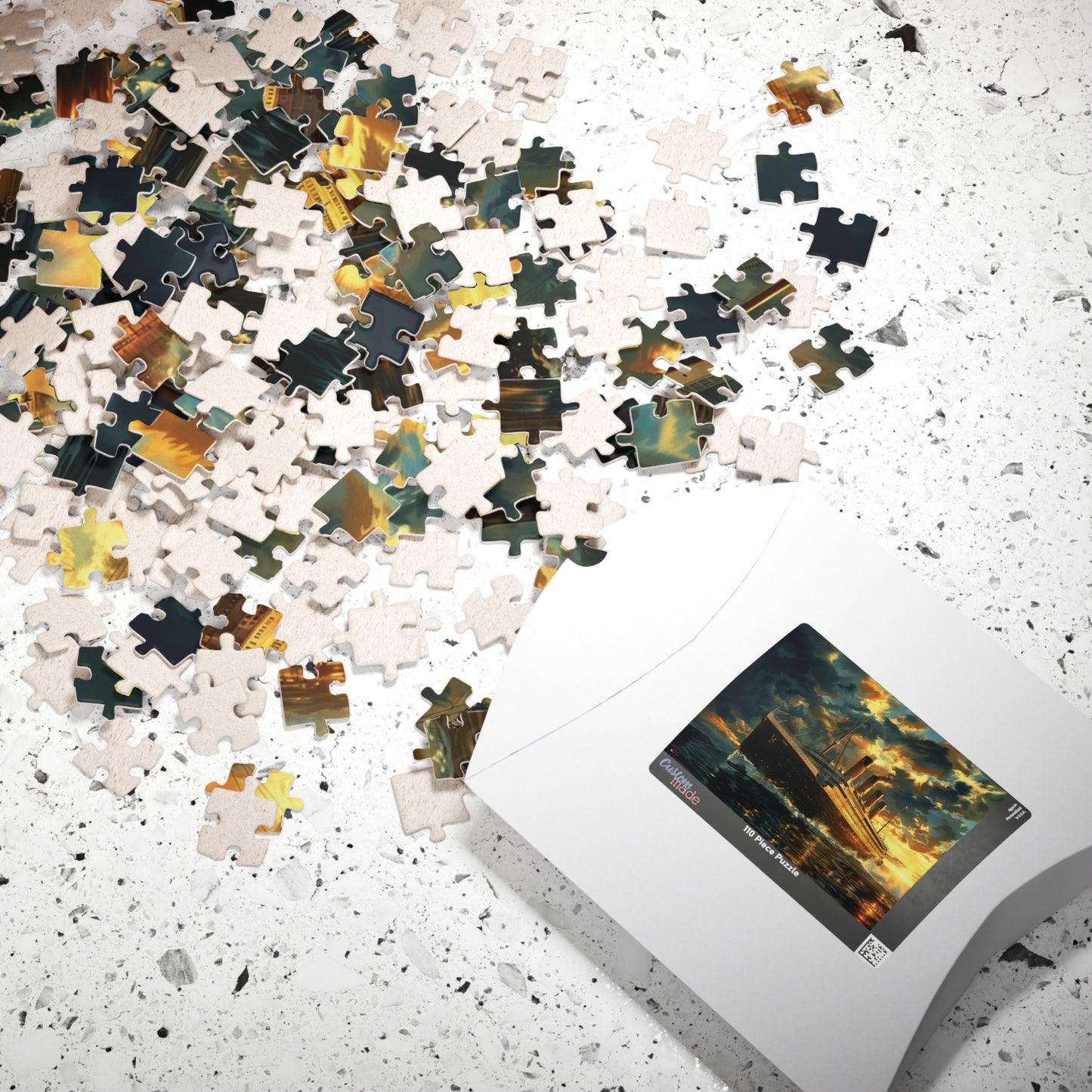 RMS Titanic at Sunset Puzzle (110, 252, 520, 1014-piece) Large Ship Beautiful Scenery Ocean Sea Cruise Maiden Voyage 1000 500 Jig Saw