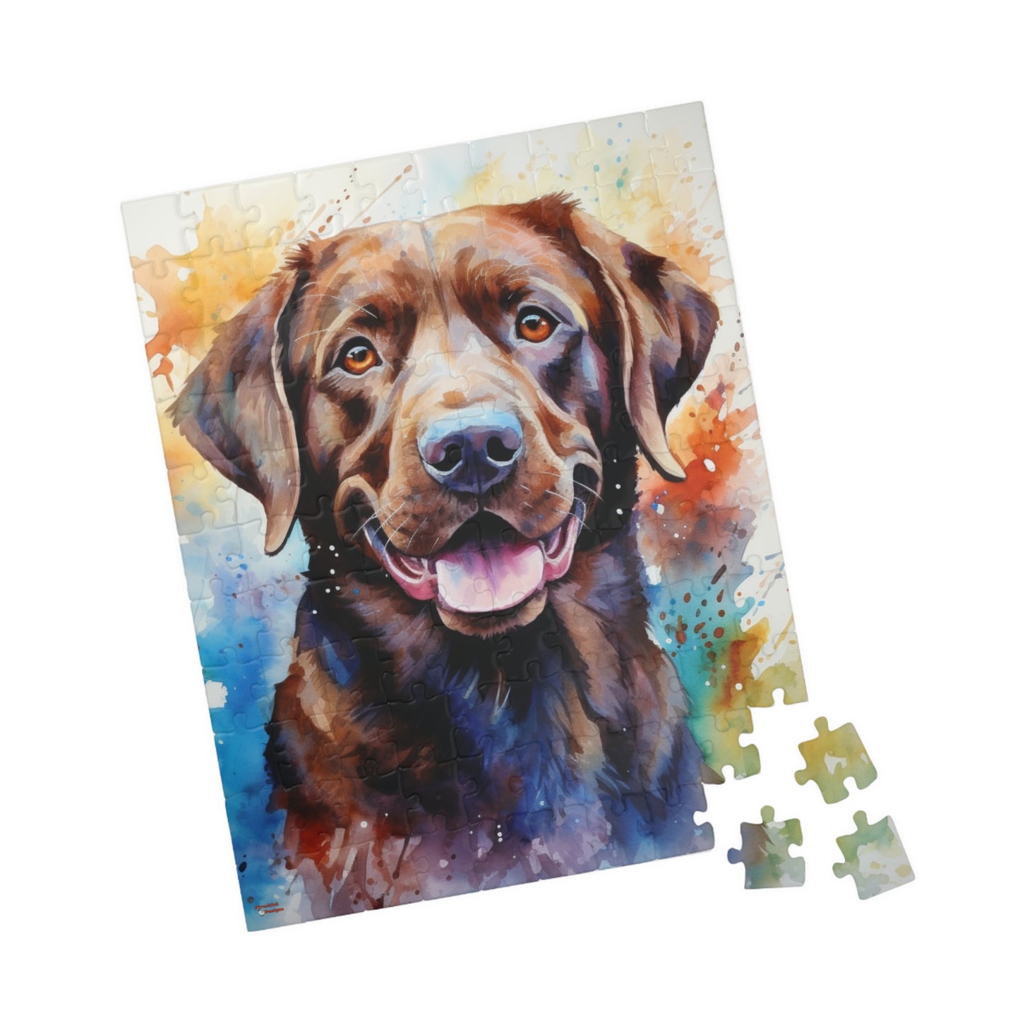 Labrador Retriever Puzzle (110, 252, 520, 1014-piece) Watercolor Family Pet Canine K9 Jigsaw Jig Saw Indoor Games Kids Adults