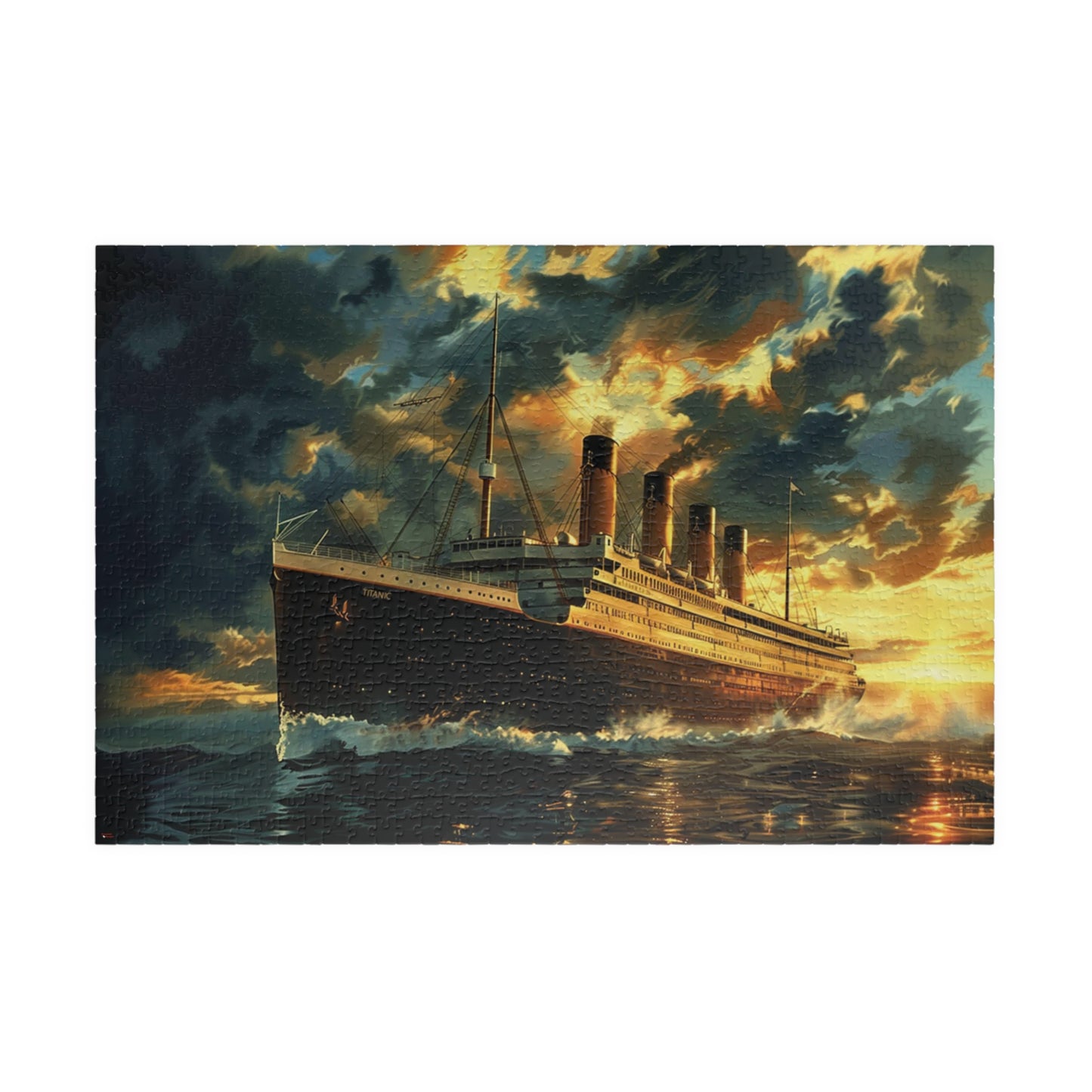 RMS Titanic at Sunset Puzzle (110, 252, 520, 1014-piece) Large Ship Beautiful Scenery Ocean Sea Cruise Maiden Voyage 1000 500 Jig Saw