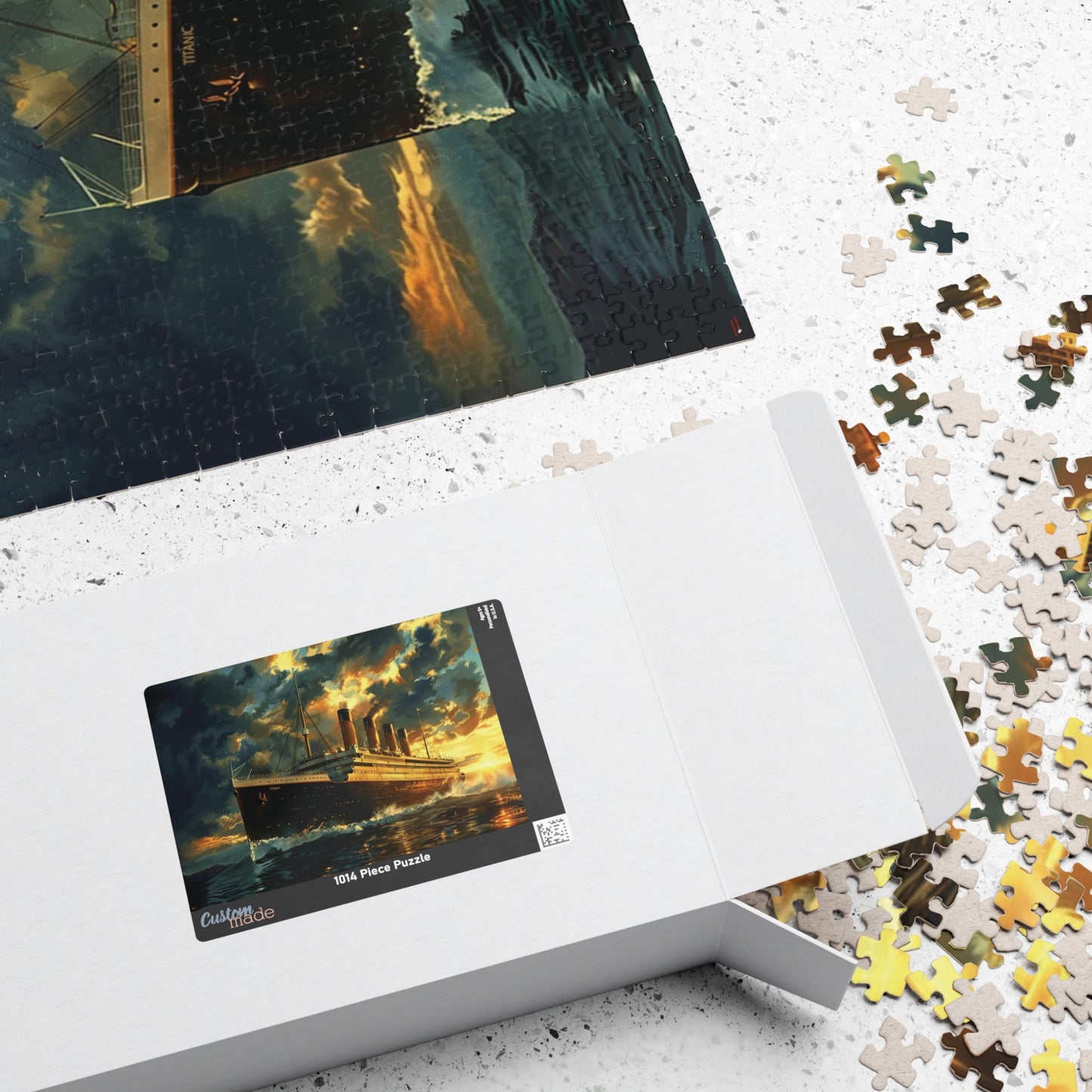 RMS Titanic at Sunset Puzzle (110, 252, 520, 1014-piece) Large Ship Beautiful Scenery Ocean Sea Cruise Maiden Voyage 1000 500 Jig Saw