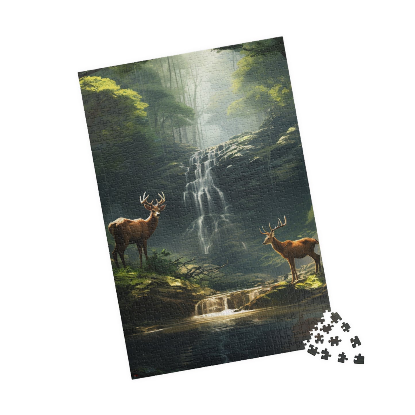 Deer in the Woods Puzzle — 500 & 1014-Piece Scenic Jigsaw
