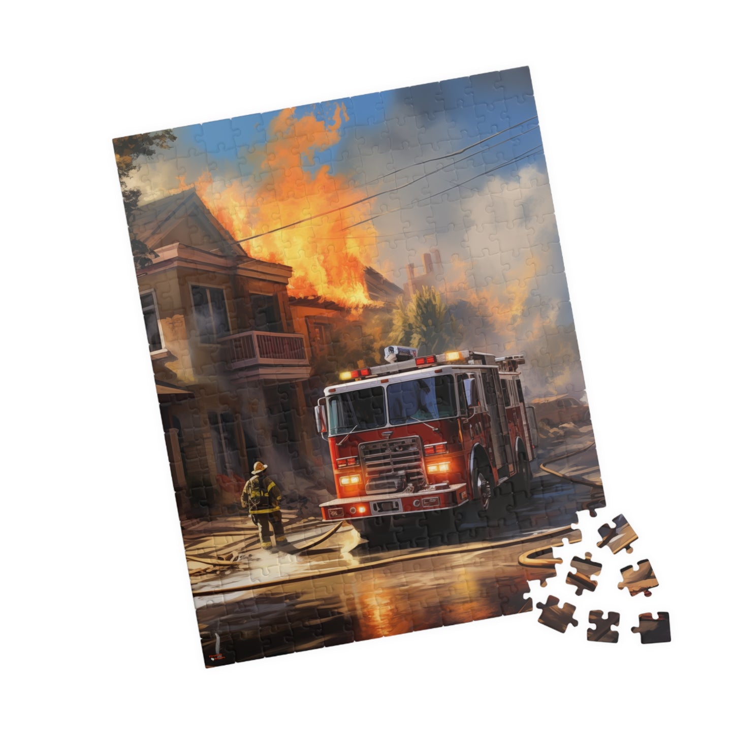 House Fire Fight Puzzle (110, 252, 500, 1014-piece) Firefighters Fireman Firemen Fighter America's Bravest First Responder Hero Heros