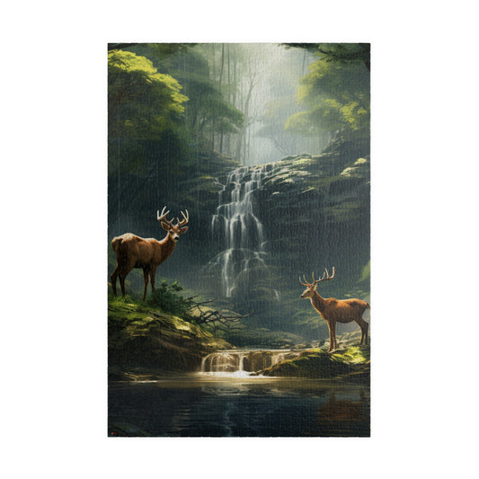 Deer in the Woods Puzzle — 500 & 1014-Piece Scenic Jigsaw