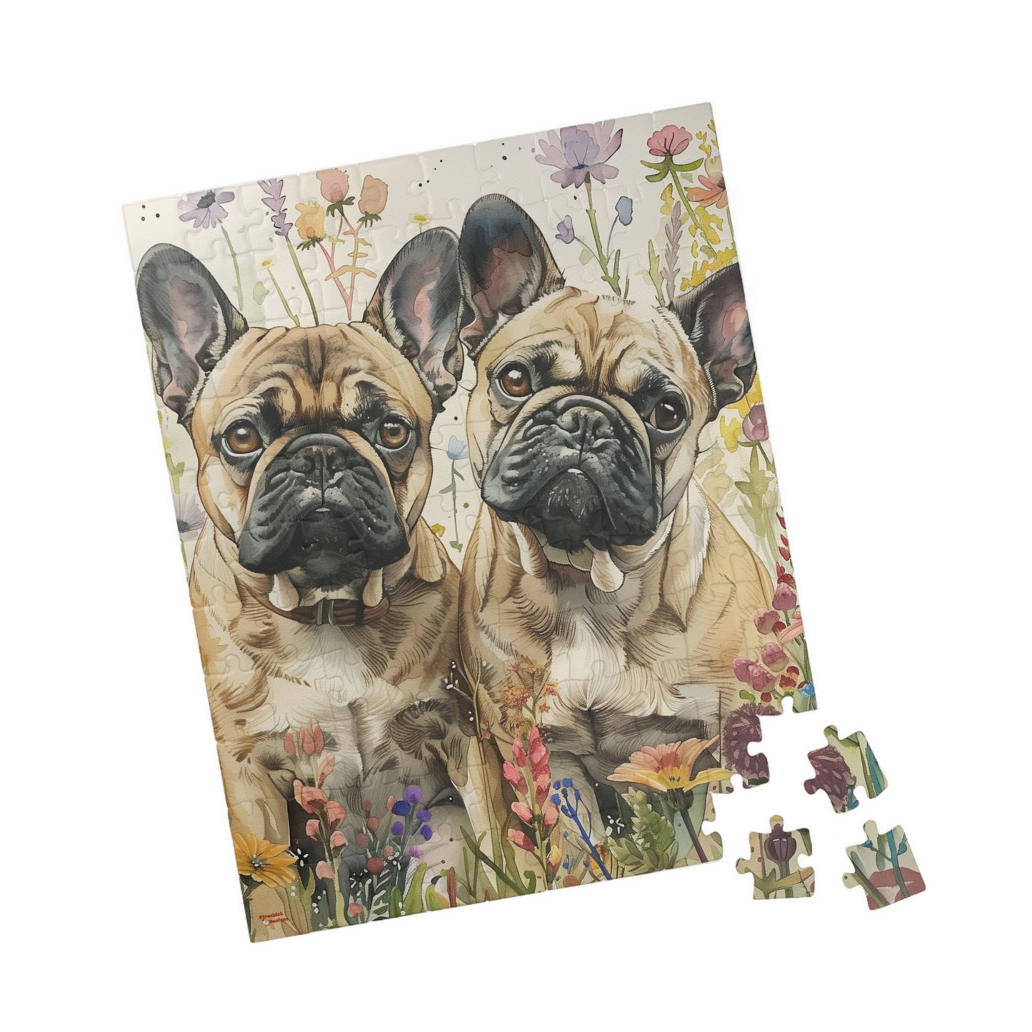 French Bulldog Wildflowers Puzzle — 110/252/520/1014-Piece Dog Jigsaw