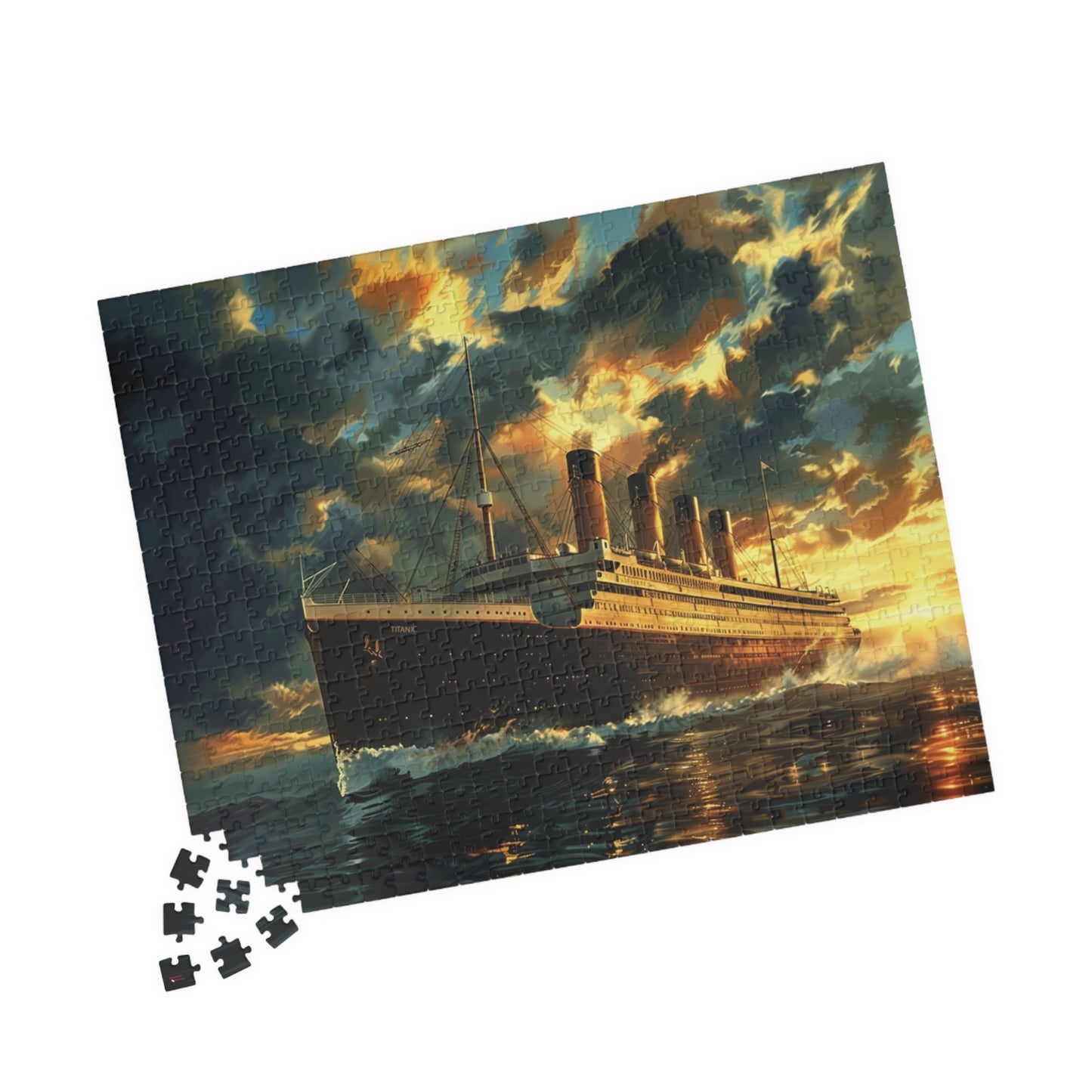 RMS Titanic at Sunset Puzzle (110, 252, 520, 1014-piece) Large Ship Beautiful Scenery Ocean Sea Cruise Maiden Voyage 1000 500 Jig Saw