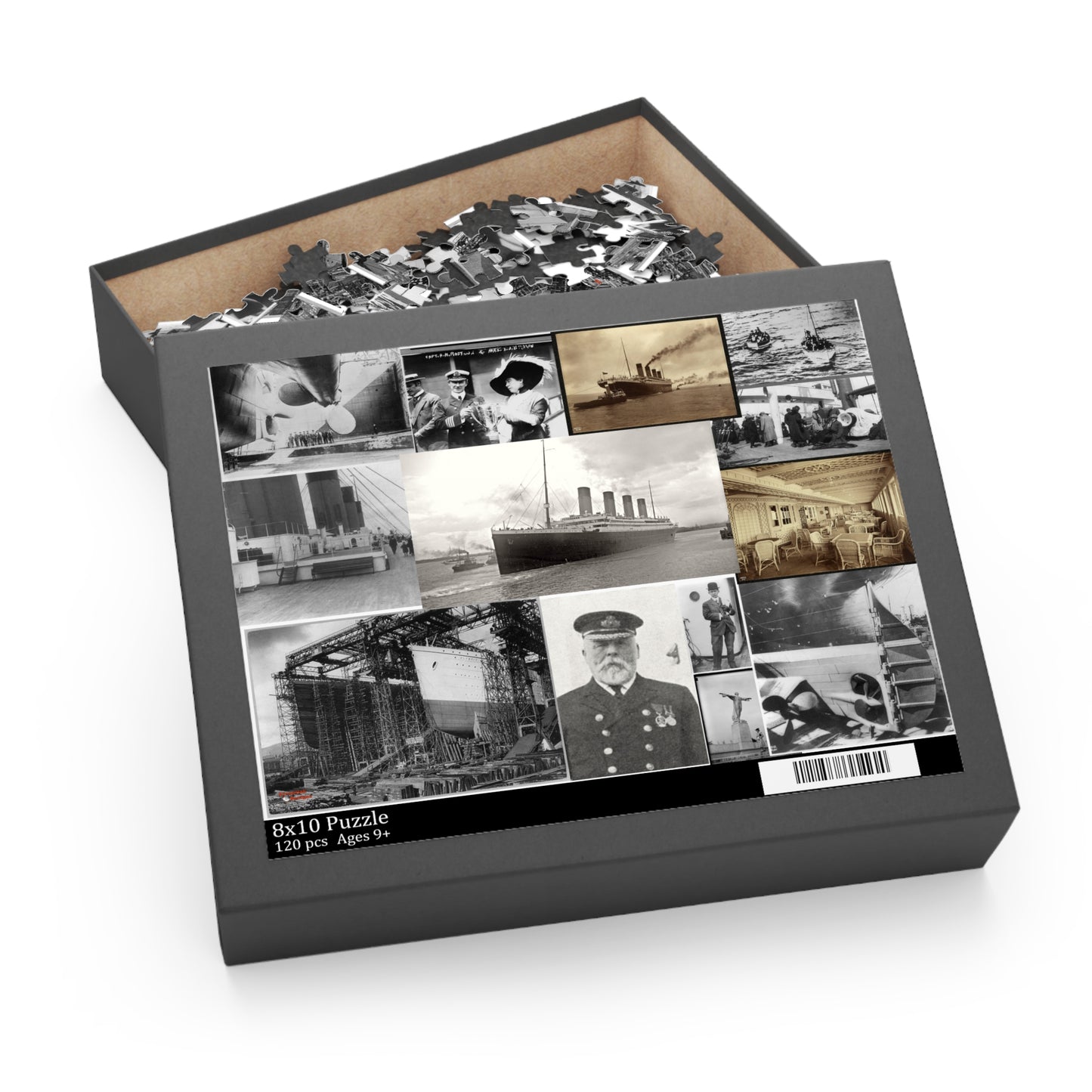 Titanic Historical Photo Puzzle, 120-500 Pieces, Gift Box, Ages 9 and Up