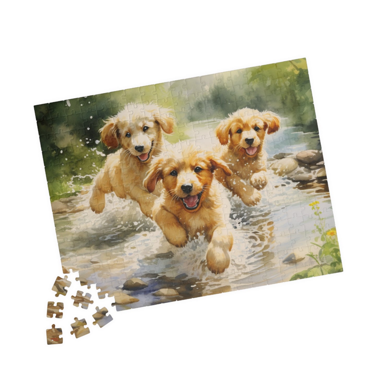 Three Golden Puppies Puzzle — 110 - 1014 -Piece Cute Puppy Jigsaw for Dog Lovers
