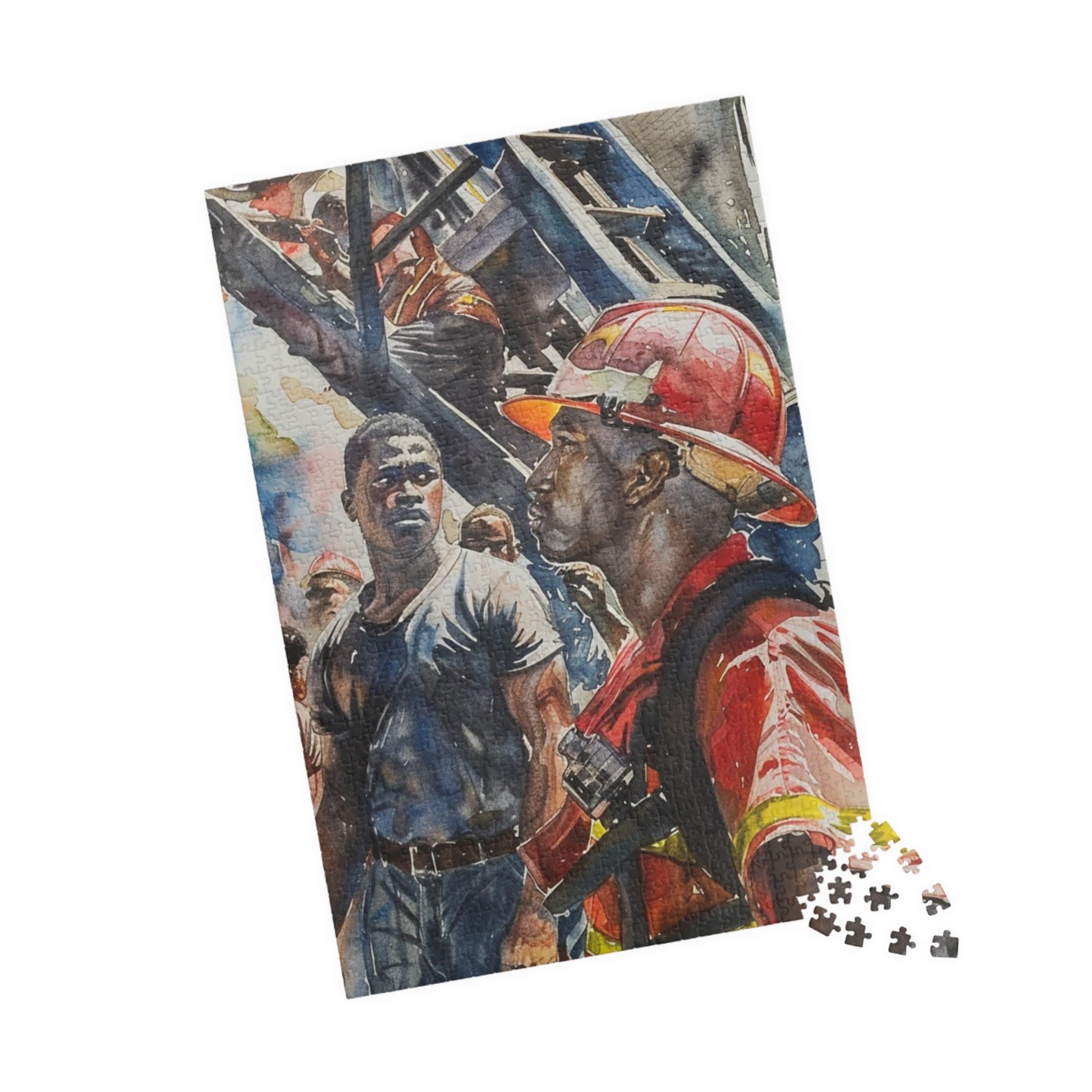 African American Firefighter Puzzle #2 (110, 252, 520, 1014-piece) America's Bravest Jig Saw 1000 500 Tabletop Games Black Firemen Fireman