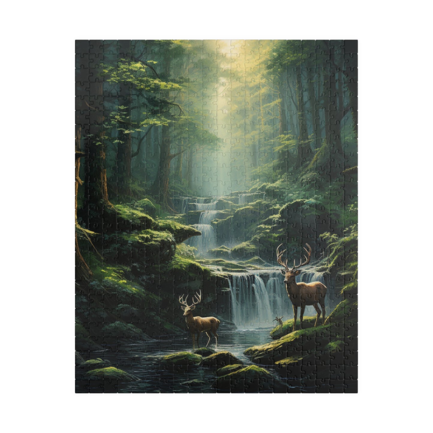 Forest Bucks Puzzle — Deer Pair Woodland Jigsaw (110–1014 Pieces)