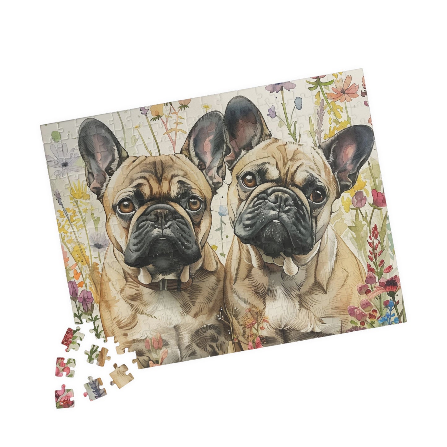 French Bulldog Wildflowers Puzzle — 110/252/520/1014-Piece Dog Jigsaw