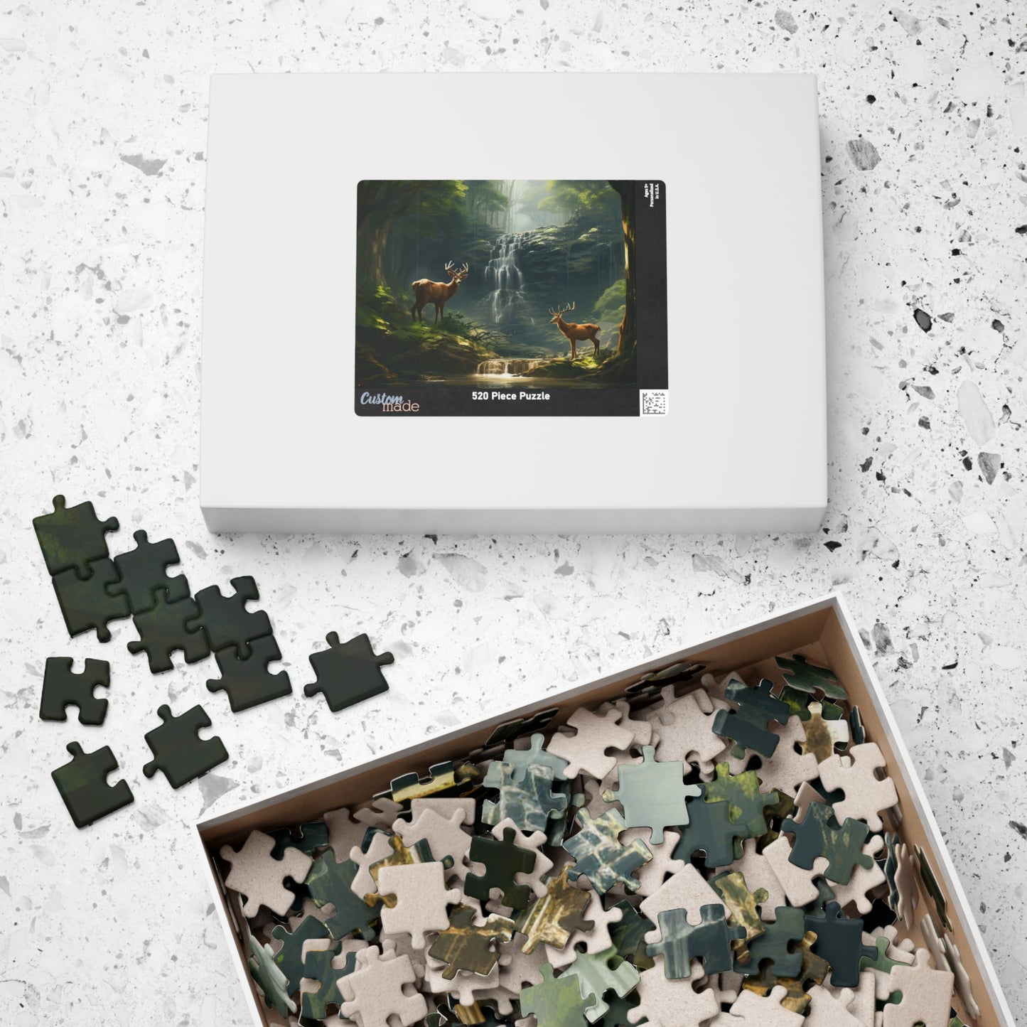 Deer in the Woods Puzzle — 500 & 1014-Piece Scenic Jigsaw
