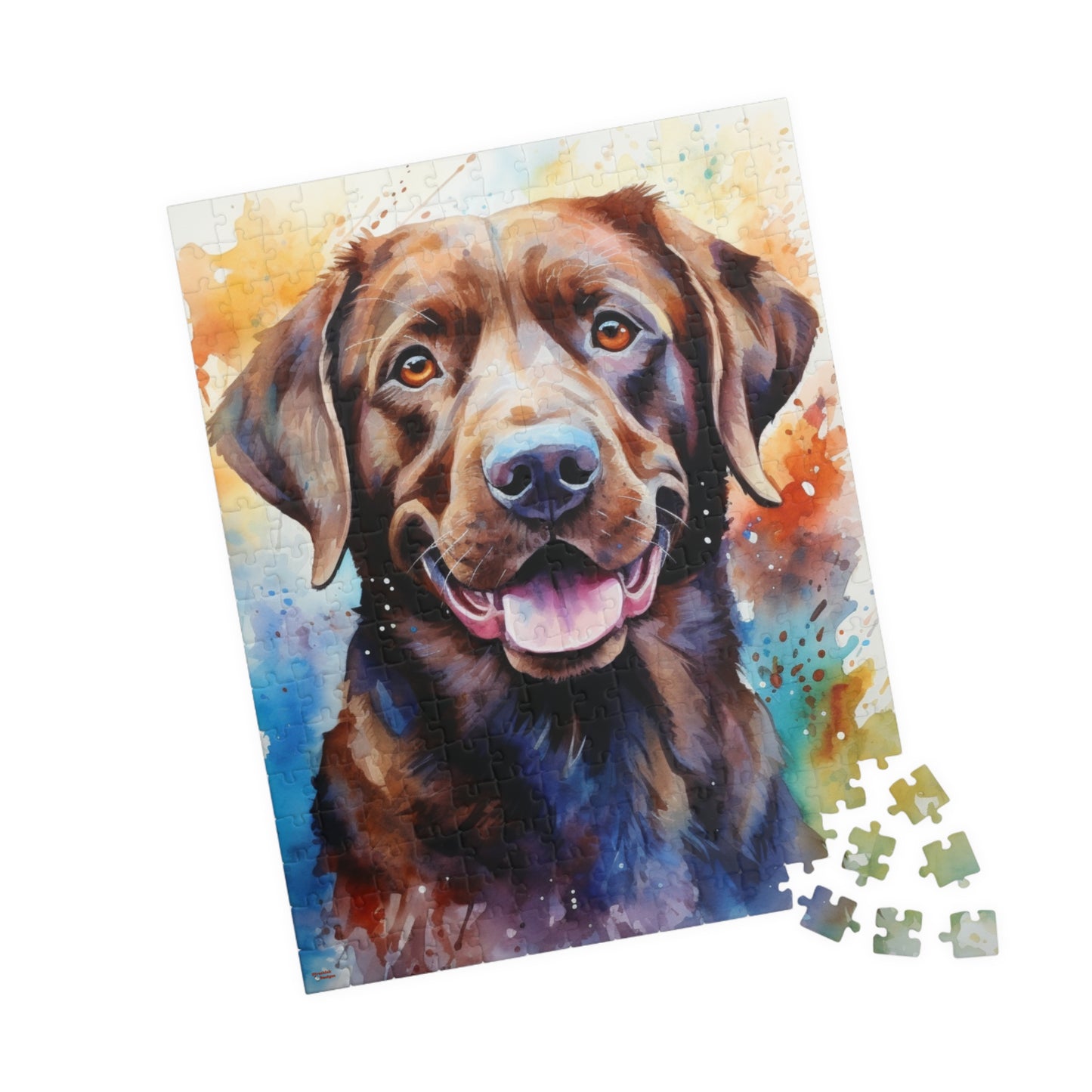 Labrador Retriever Puzzle (110, 252, 520, 1014-piece) Watercolor Family Pet Canine K9 Jigsaw Jig Saw Indoor Games Kids Adults
