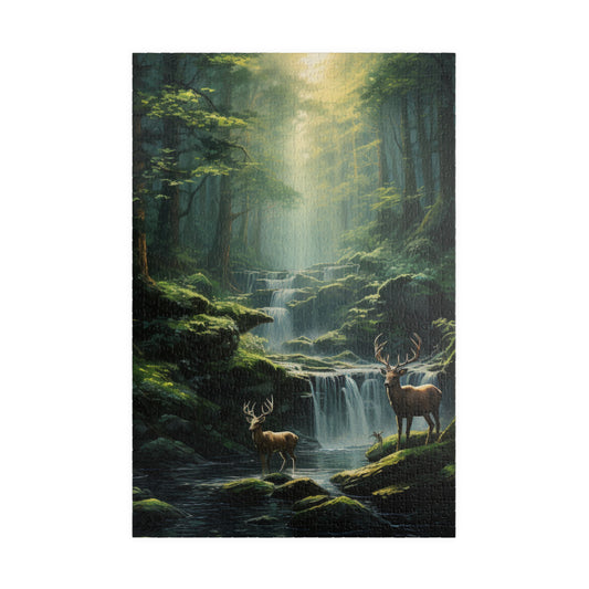 Forest Bucks Puzzle — Deer Pair Woodland Jigsaw (110–1014 Pieces)