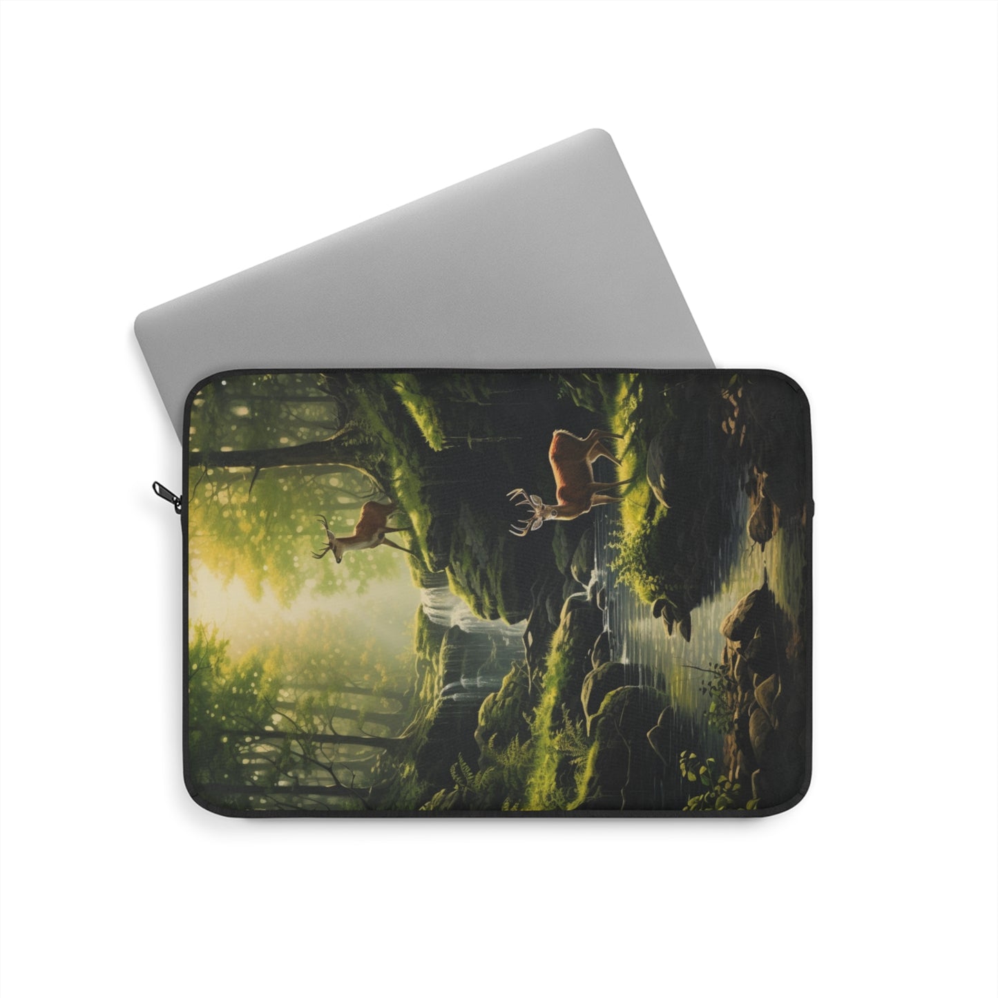 Forest Two Bucks Laptop Sleeve — Woodland Deer Design