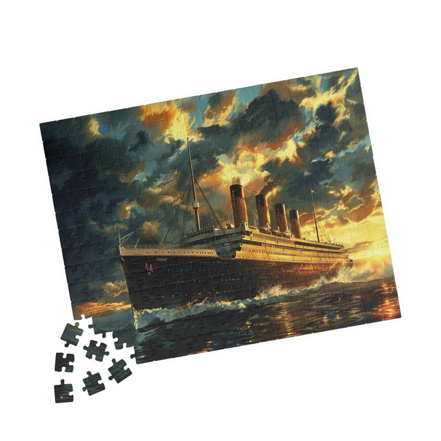 RMS Titanic at Sunset Puzzle (110, 252, 520, 1014-piece) Large Ship Beautiful Scenery Ocean Sea Cruise Maiden Voyage 1000 500 Jig Saw