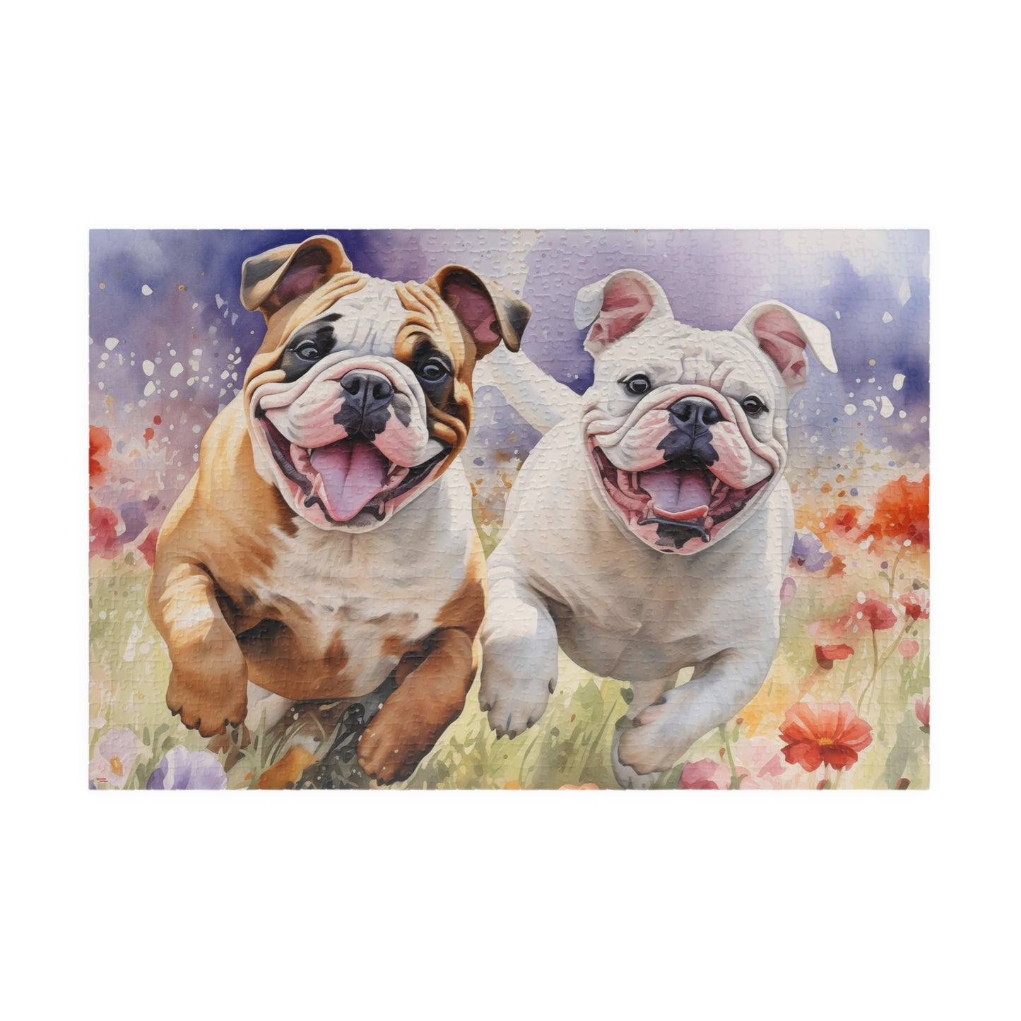 Wildflower Field Running Bulldogs Puzzle — 520/1014-Piece Jigsaw
