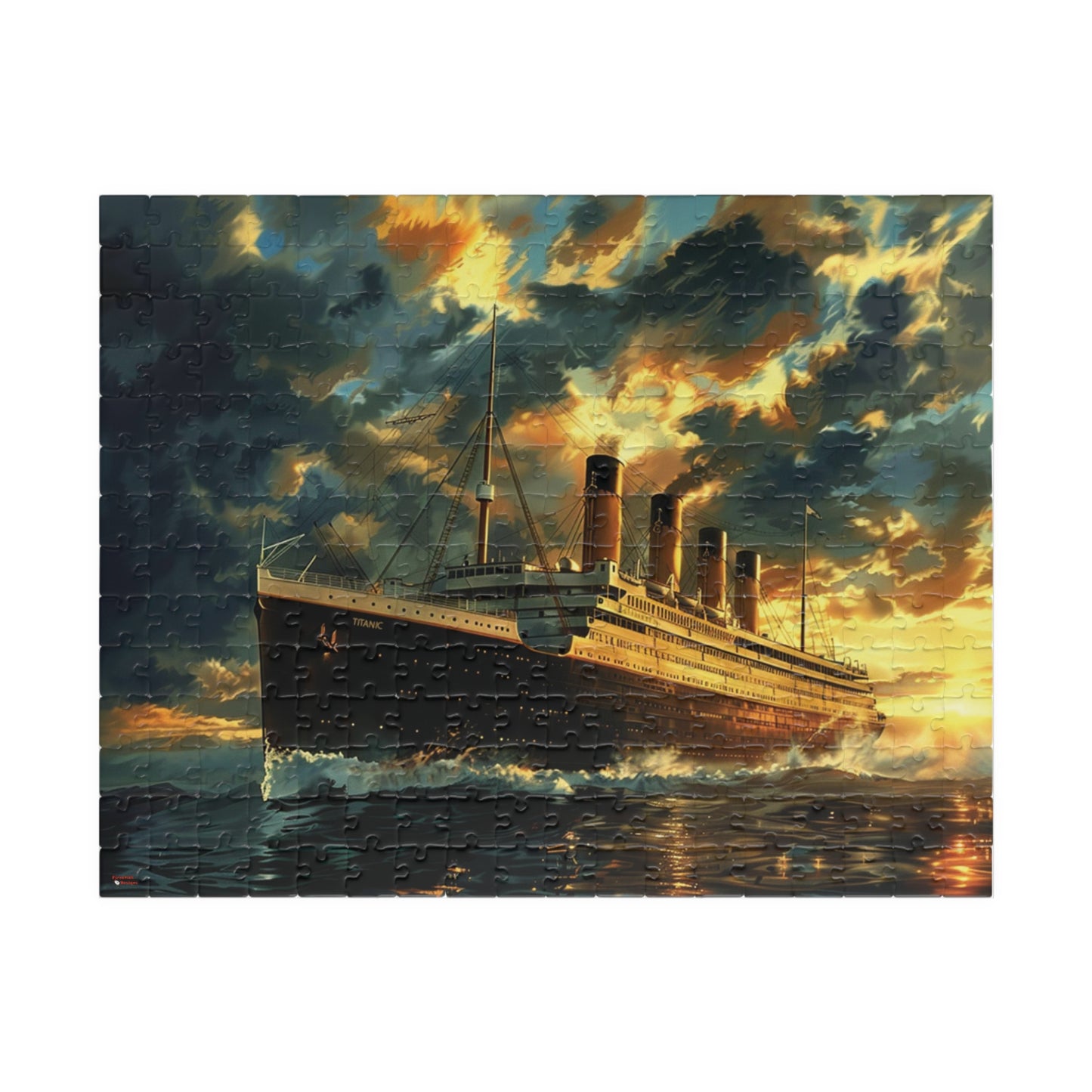 RMS Titanic at Sunset Puzzle (110, 252, 520, 1014-piece) Large Ship Beautiful Scenery Ocean Sea Cruise Maiden Voyage 1000 500 Jig Saw