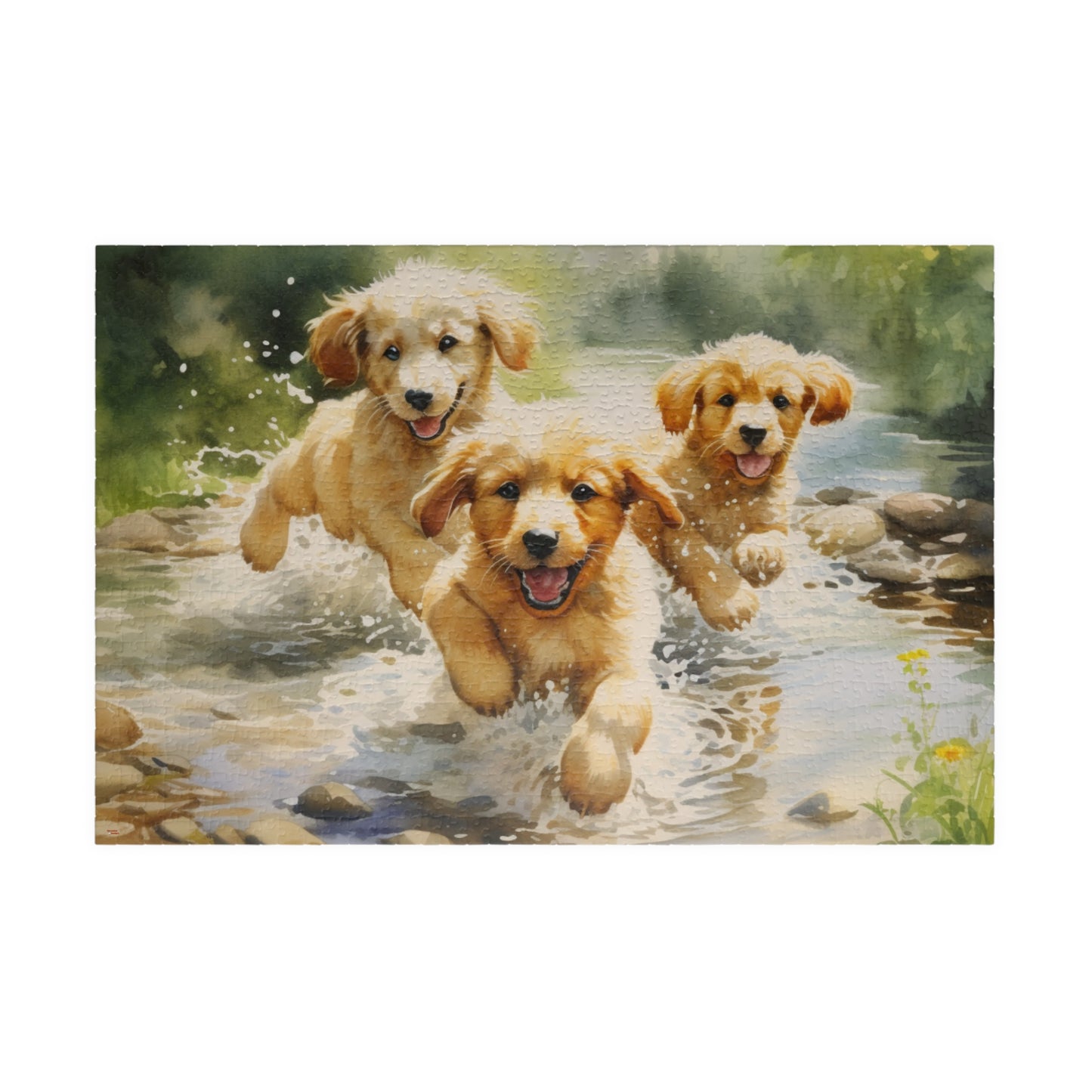 Three Golden Puppies Puzzle — 110 - 1014 -Piece Cute Puppy Jigsaw for Dog Lovers