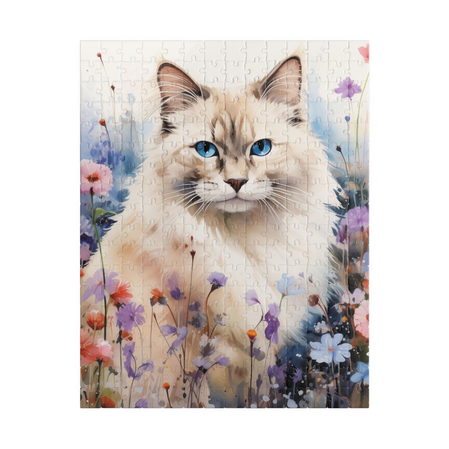 Ragdoll Cat in Wildflowers Puzzle — 110/252/520/1014‑Piece Jigsaw
