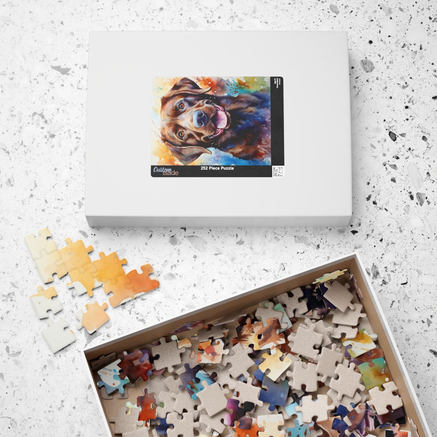 Labrador Retriever Puzzle (110, 252, 520, 1014-piece) Watercolor Family Pet Canine K9 Jigsaw Jig Saw Indoor Games Kids Adults