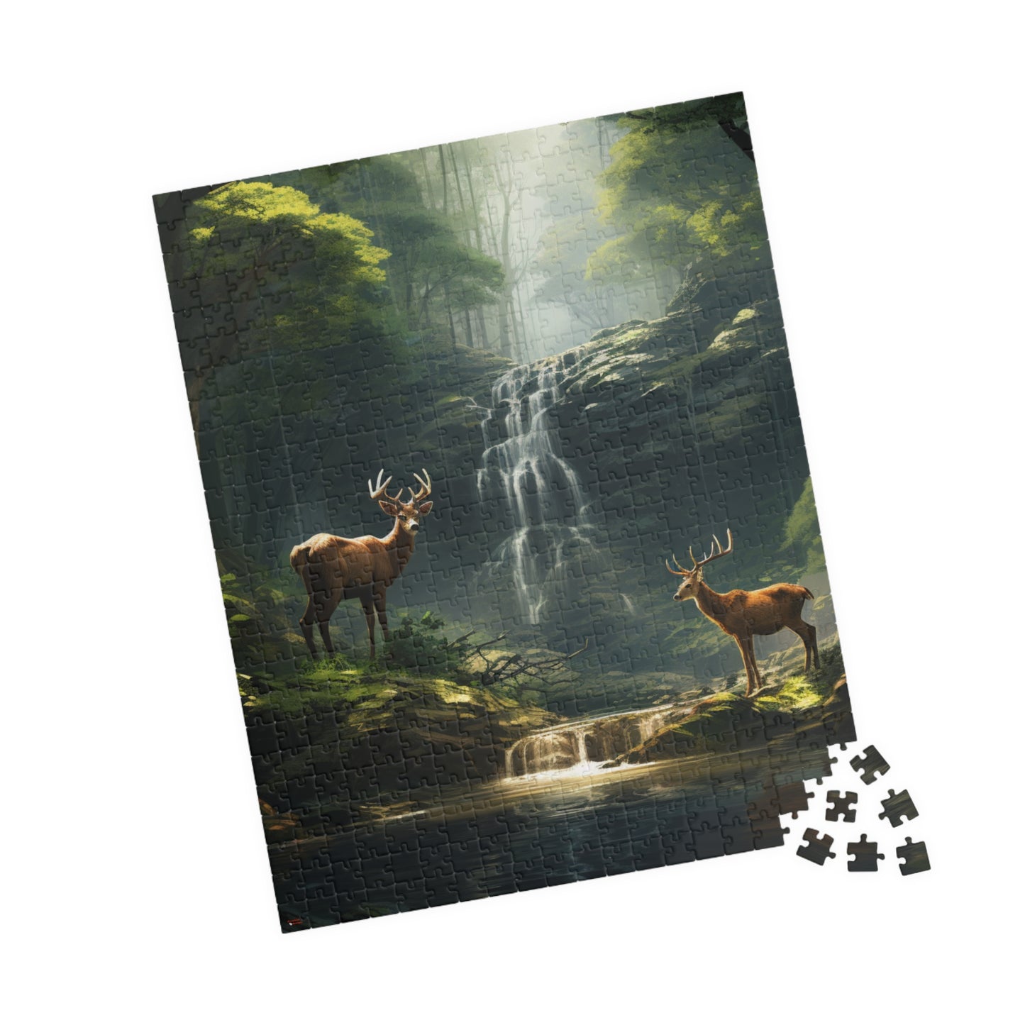 Deer in the Woods Puzzle — 500 & 1014-Piece Scenic Jigsaw