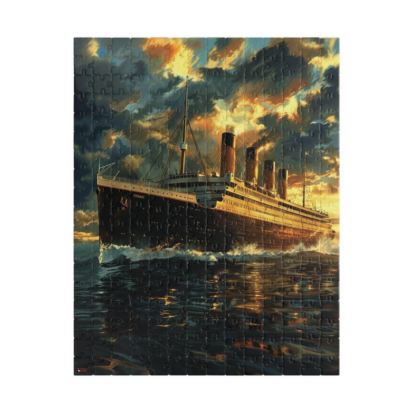 RMS Titanic at Sunset Puzzle (110, 252, 520, 1014-piece) Large Ship Beautiful Scenery Ocean Sea Cruise Maiden Voyage 1000 500 Jig Saw