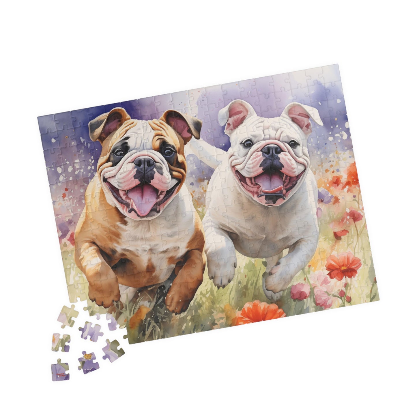 Wildflower Field Running Bulldogs Puzzle — 520/1014-Piece Jigsaw