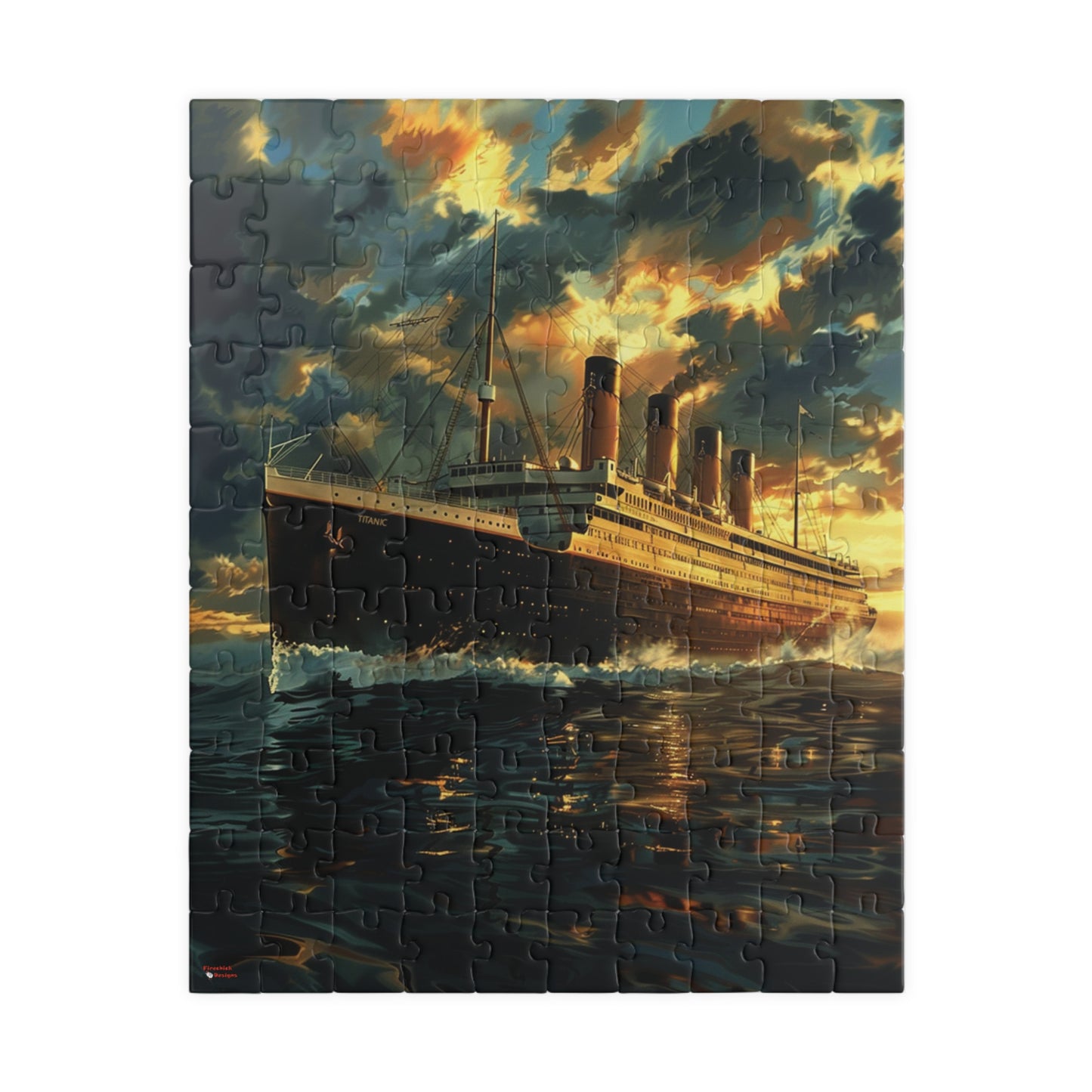 RMS Titanic at Sunset Puzzle (110, 252, 520, 1014-piece) Large Ship Beautiful Scenery Ocean Sea Cruise Maiden Voyage 1000 500 Jig Saw