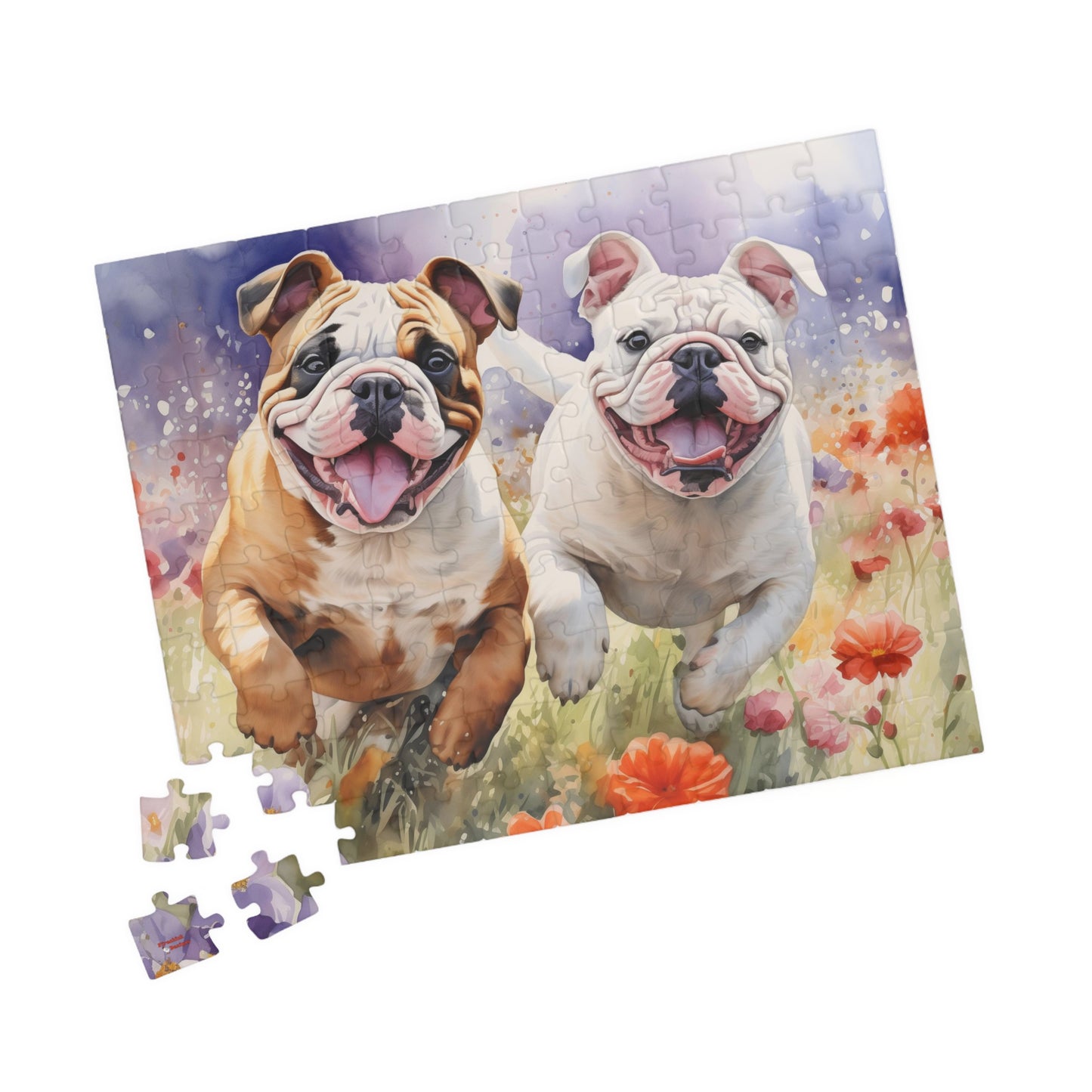 Wildflower Field Running Bulldogs Puzzle — 520/1014-Piece Jigsaw