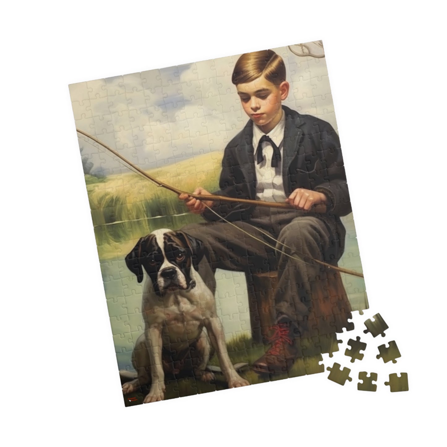 A Boy and His Boxer Puzzle — Jigsaw for Dog Lovers