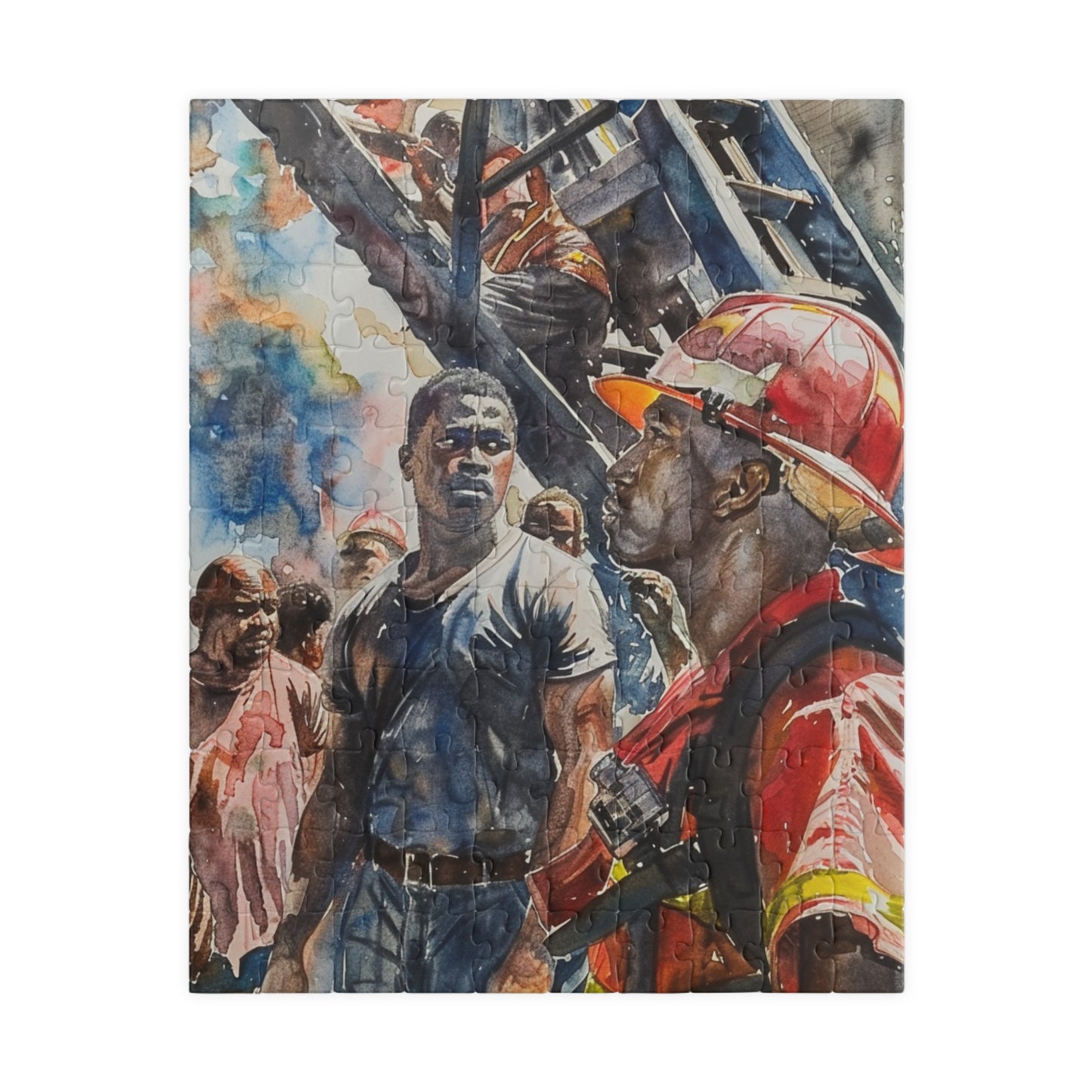 African American Firefighter Puzzle #2 (110, 252, 520, 1014-piece) America's Bravest Jig Saw 1000 500 Tabletop Games Black Firemen Fireman