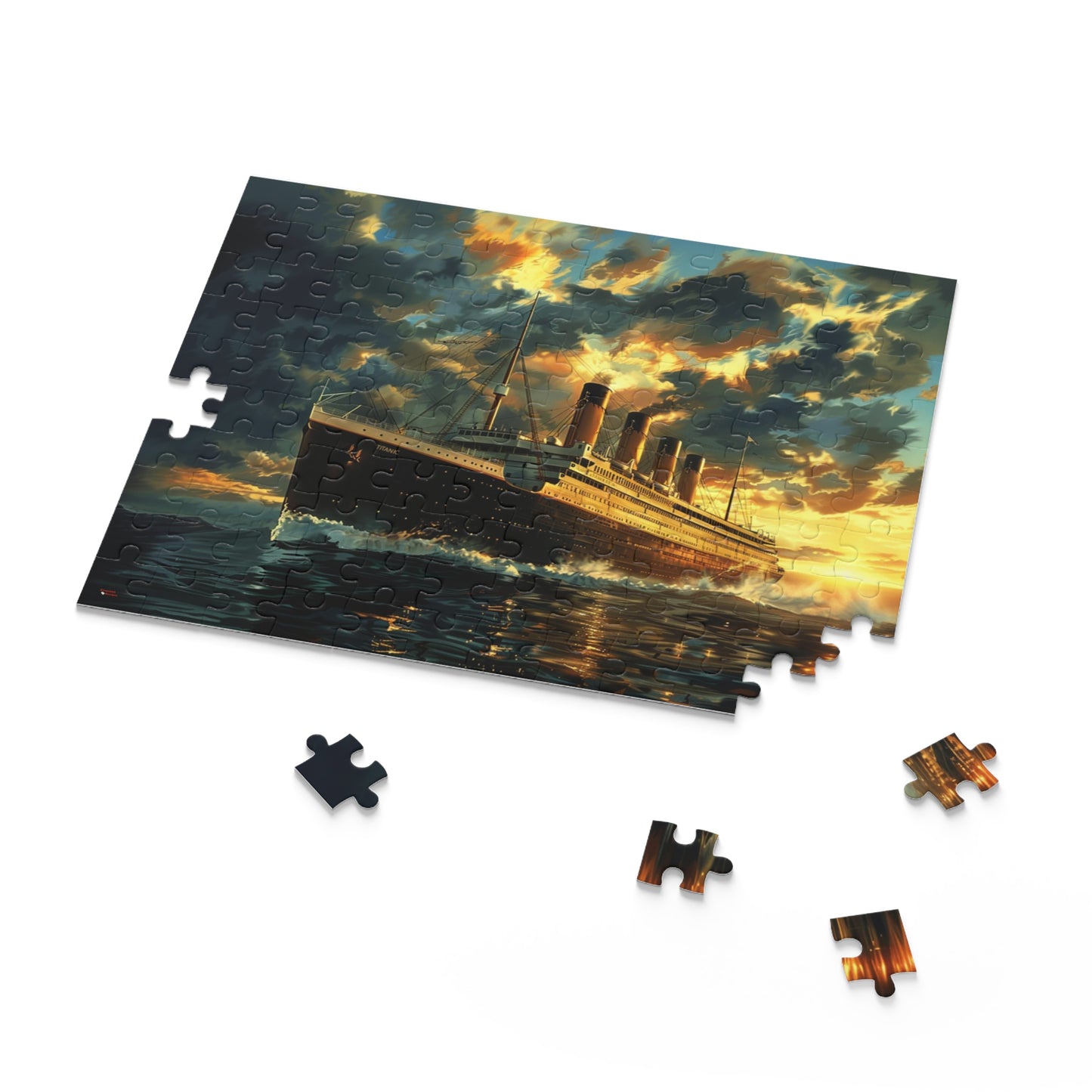 Titanic Puzzle, 3 Sizes to Choose From, 120 to 500 Pieces, Gorgeous Image of the Ship at Sunrise