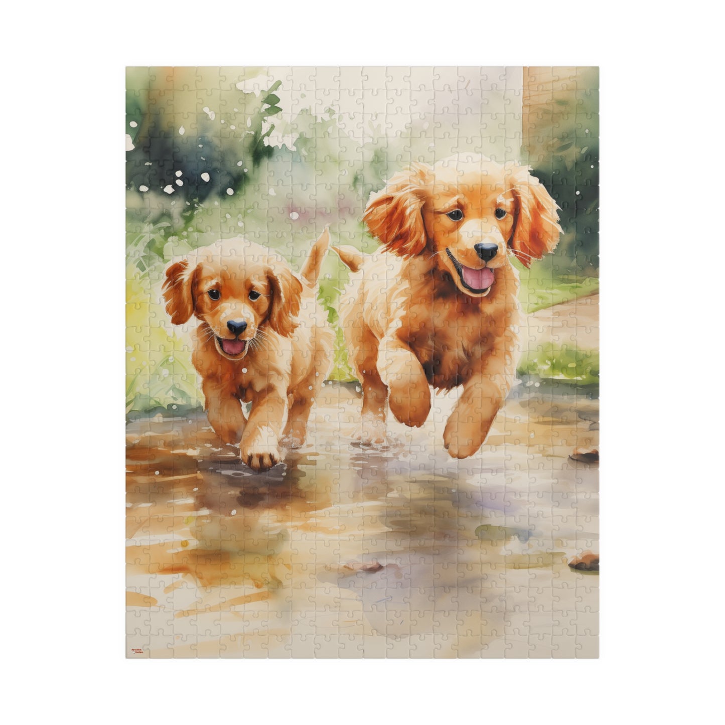Golden Retriever Puppies Jigsaw Puzzle — (110/252/520/1014-Piece Options)