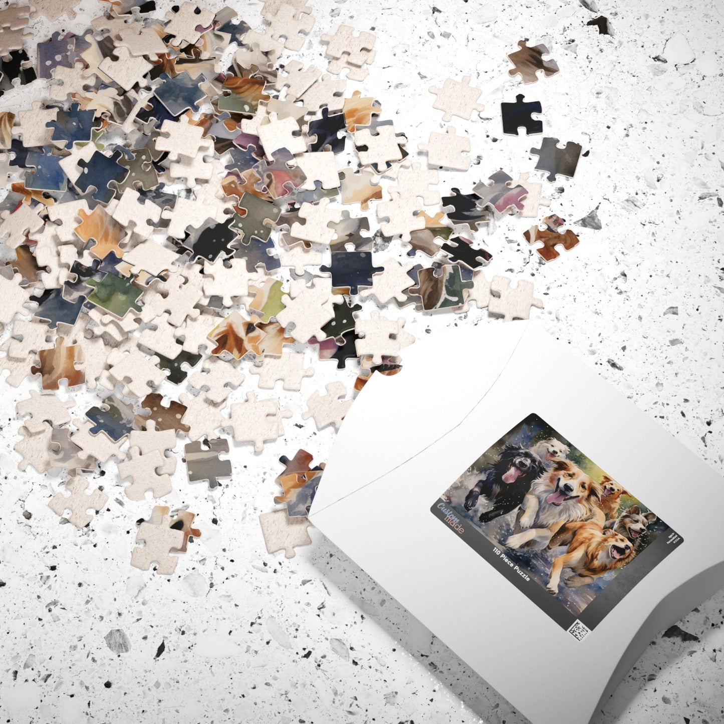 Dog Pack Running Through Water Jigsaw Puzzle — 110/252/520/1014-Piece