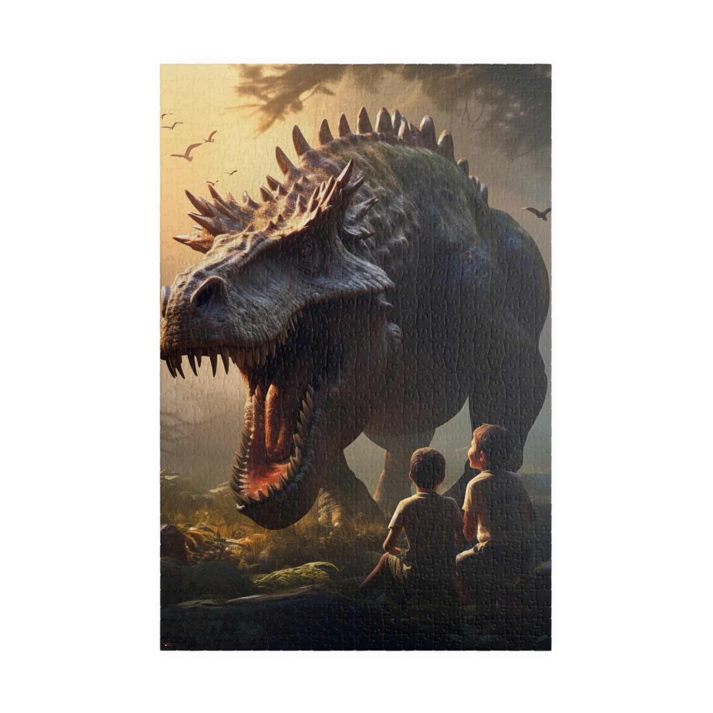 Boys and Dinosaur Play Puzzle (110, 252, 500, 1014-piece) Jigsaw Fun Indoor Challenge Kids Teens Youth Adults together family ideas games