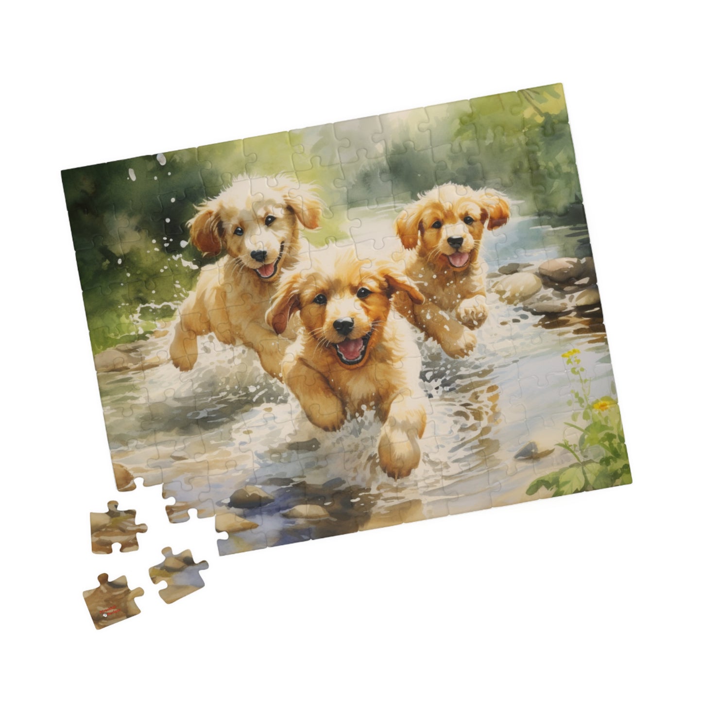 Three Golden Puppies Puzzle — 110 - 1014 -Piece Cute Puppy Jigsaw for Dog Lovers
